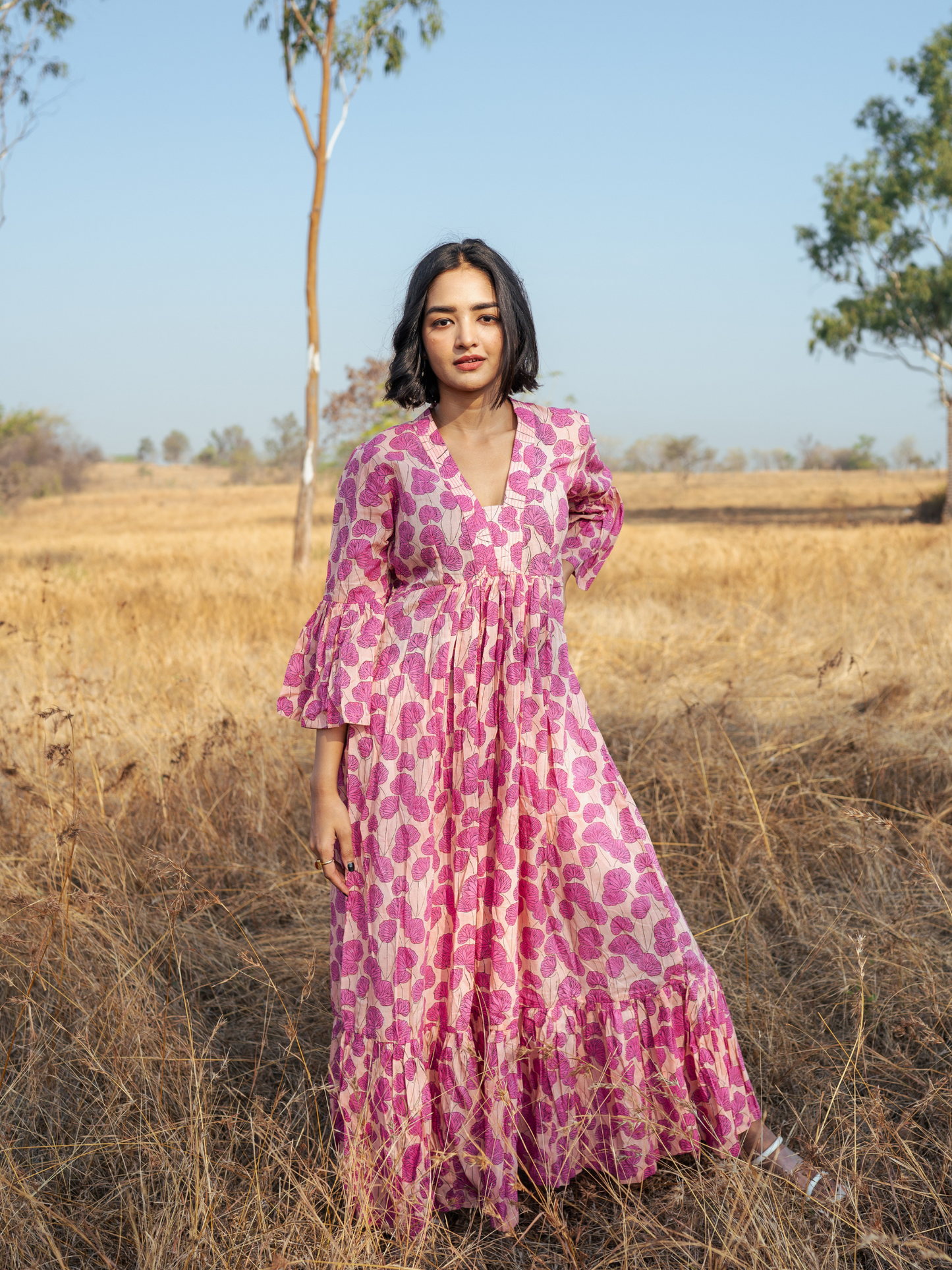 Mussoorie Maxi Dress - Handblock Printed Cotton Dress