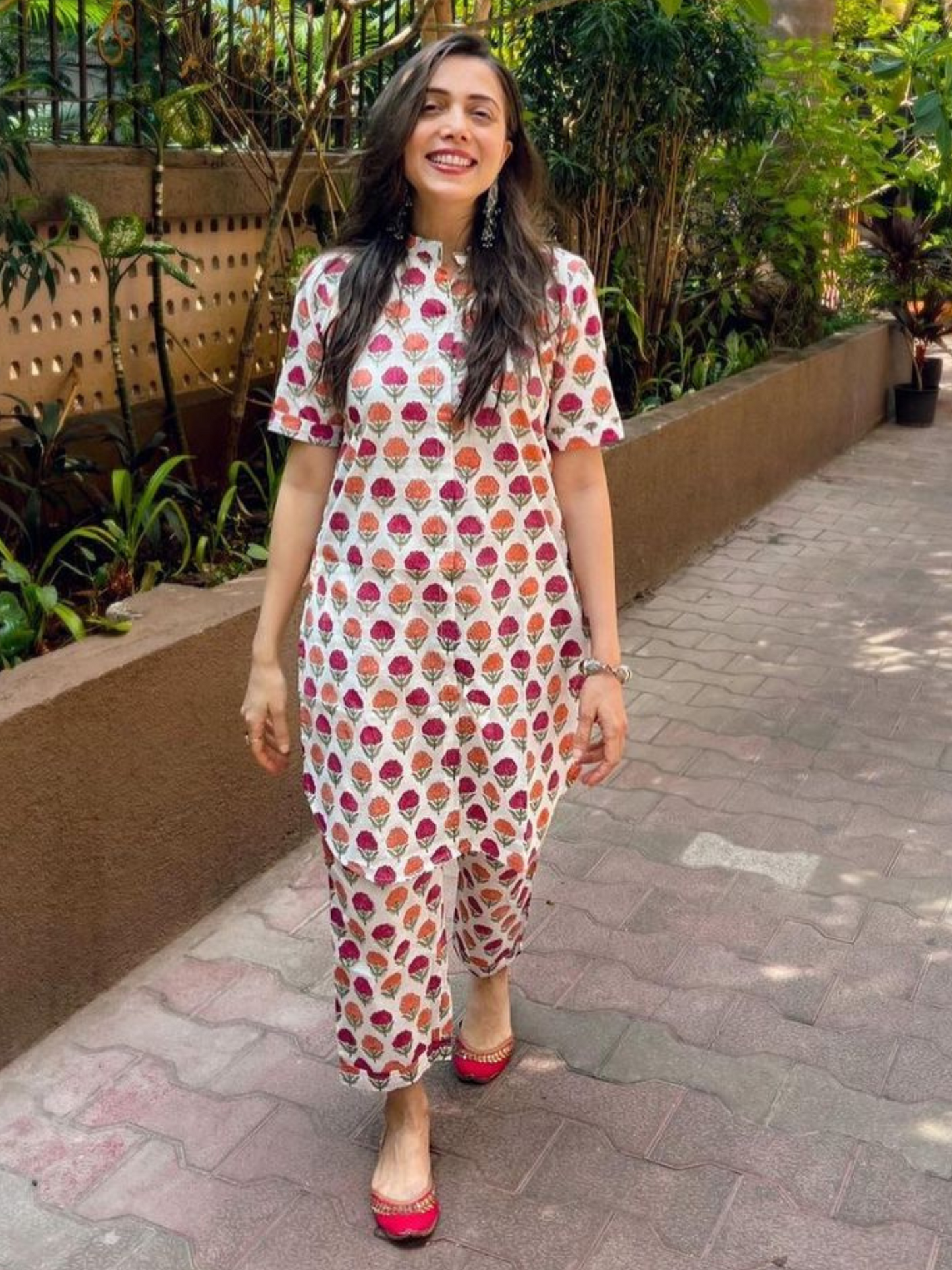 Daisy Co-Ord- Multi Color Hand Printed Cotton Co-ord Set