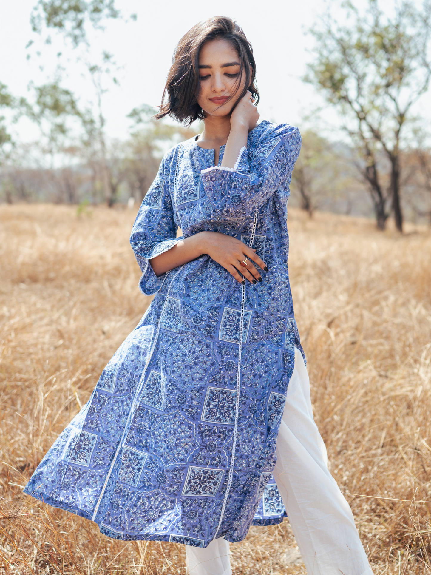 Jodhpur Kurta Set - Hand-block Printed Cotton Kurta Set