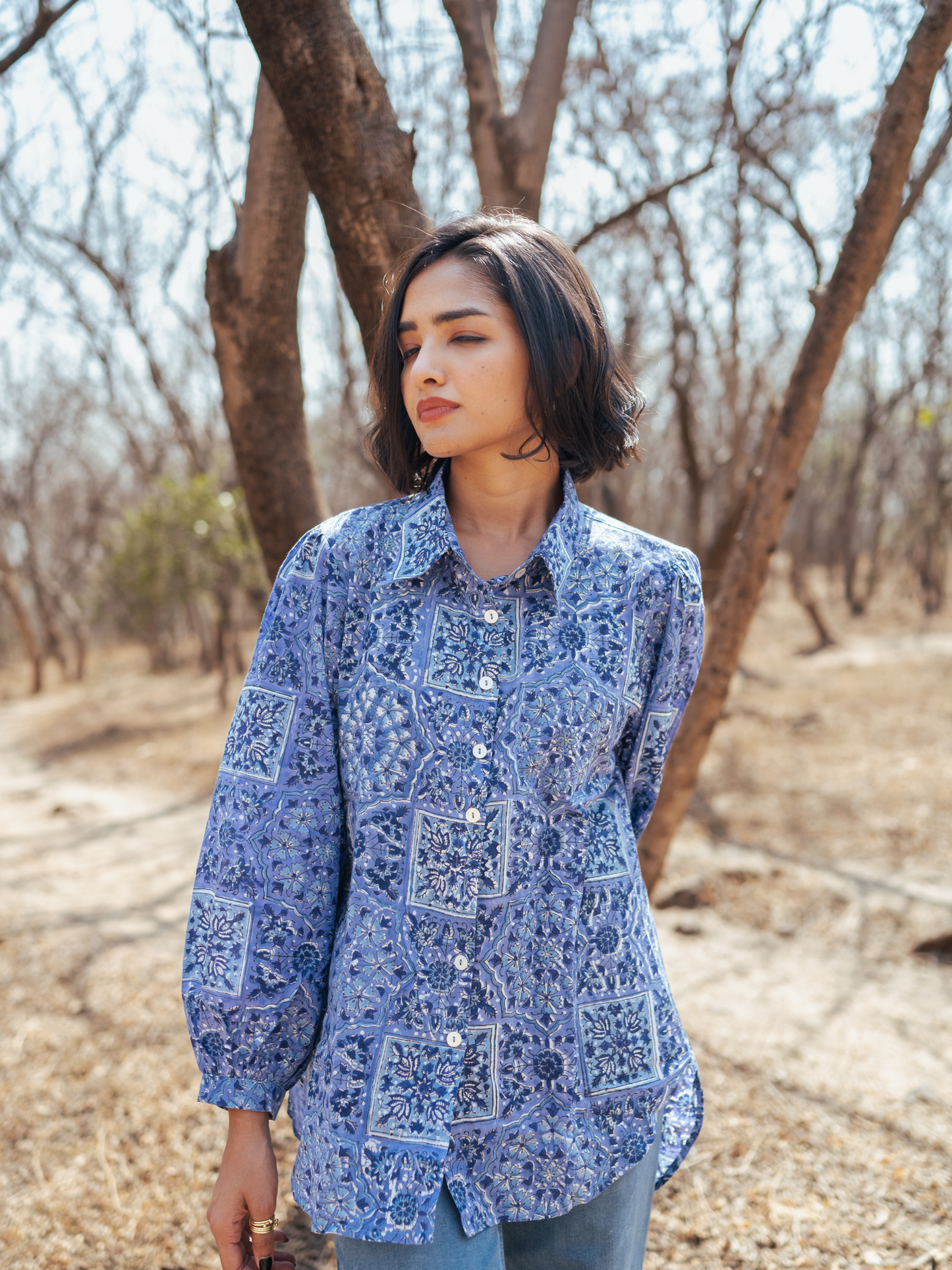 Jodhpur Shirt - Hand-block Printed Cotton Shirt