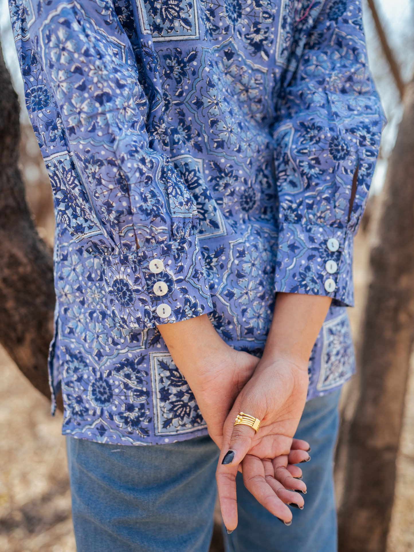 Jodhpur Shirt - Hand-block Printed Cotton Shirt