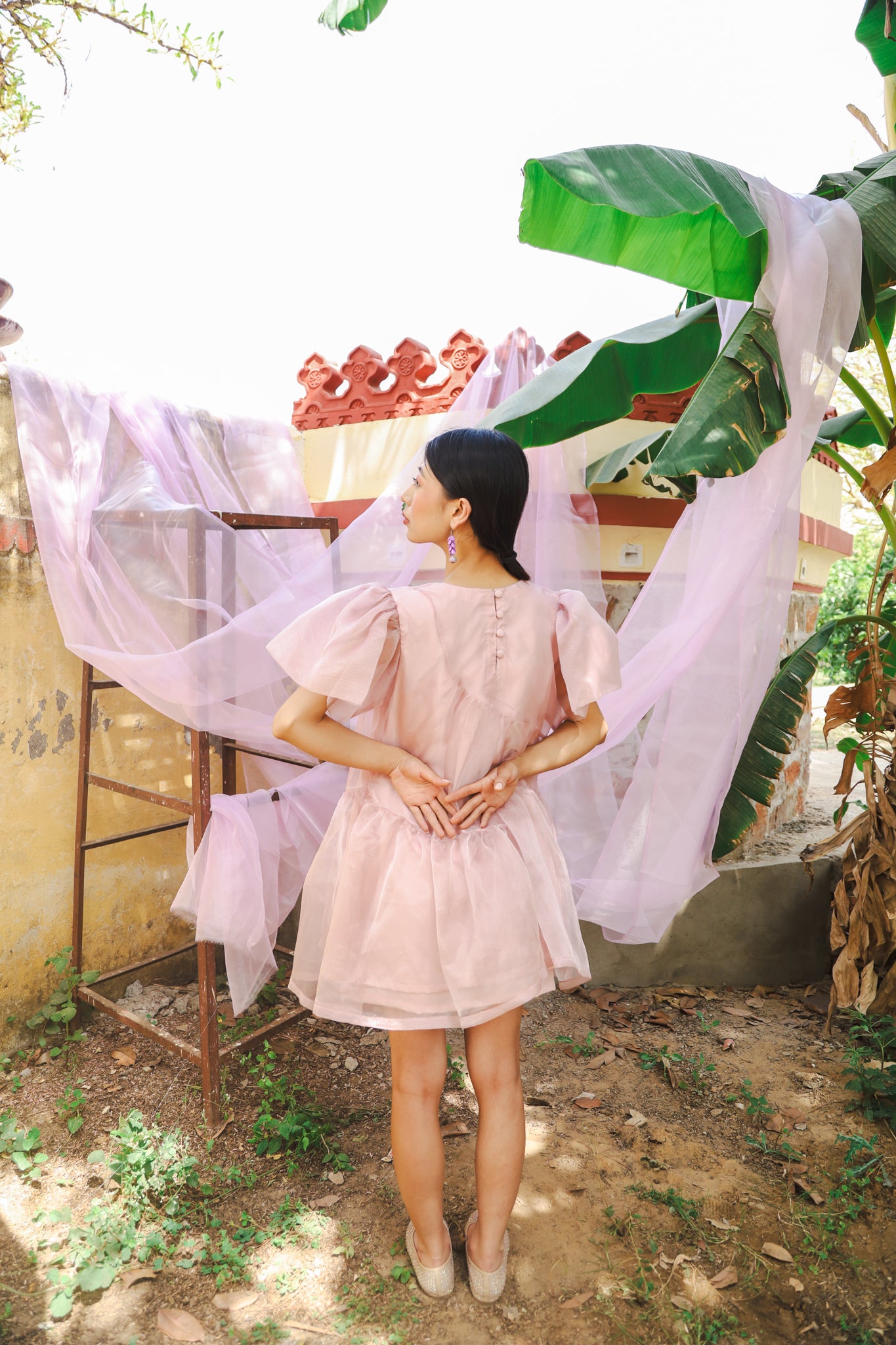 Mini panelled tier dress