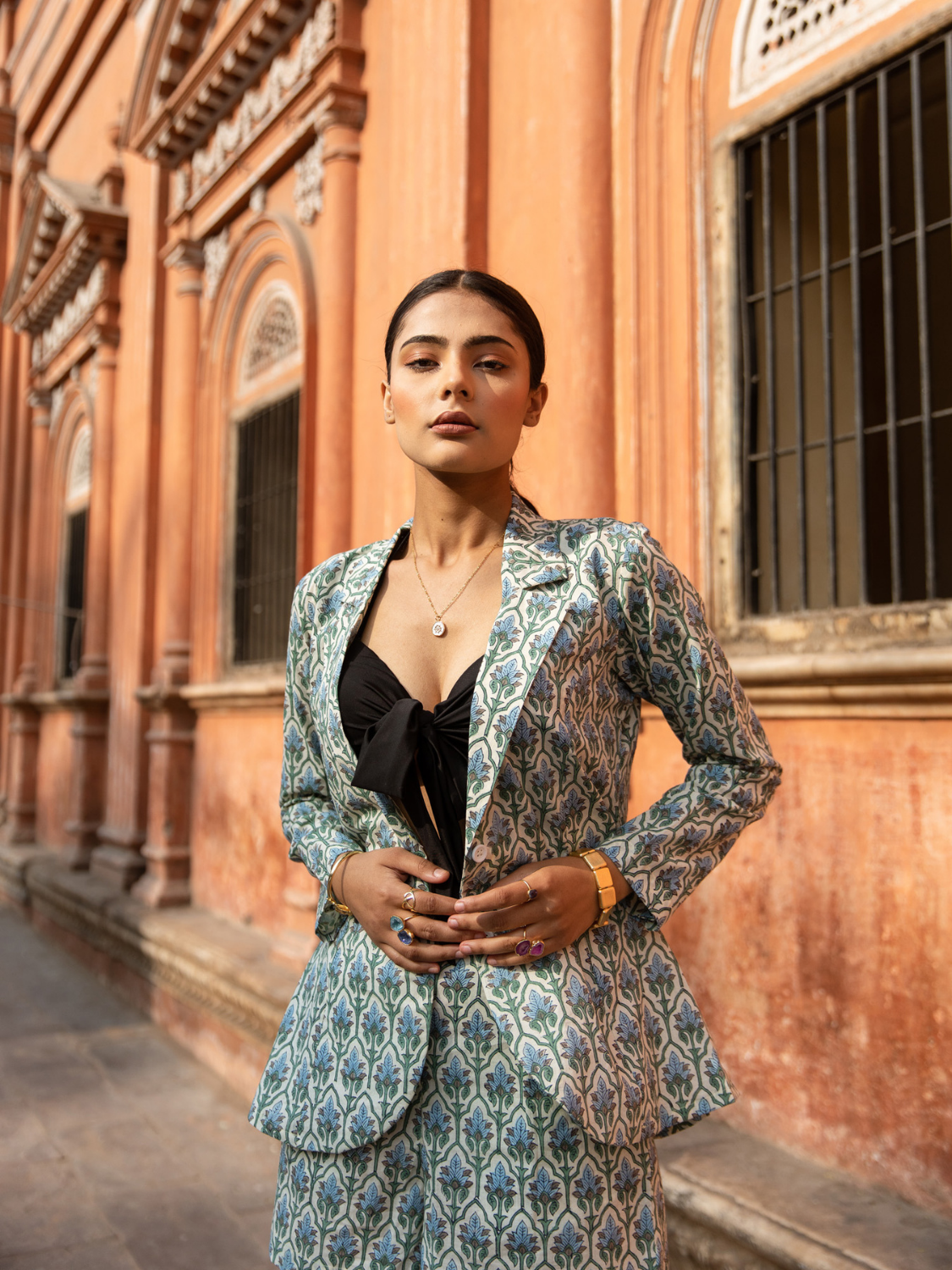 Positano Blue Set - Printed Cotton Co-Ord Set