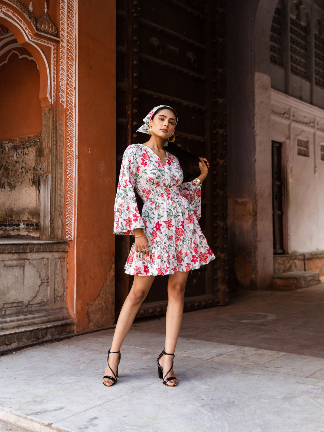 Raspberry & Rosé Pink Summer Dress - Printed Cotton Mini Dress