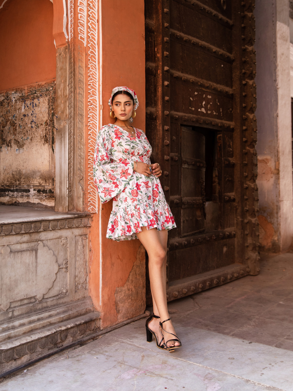 Raspberry & Rosé Pink Summer Dress - Printed Cotton Mini Dress