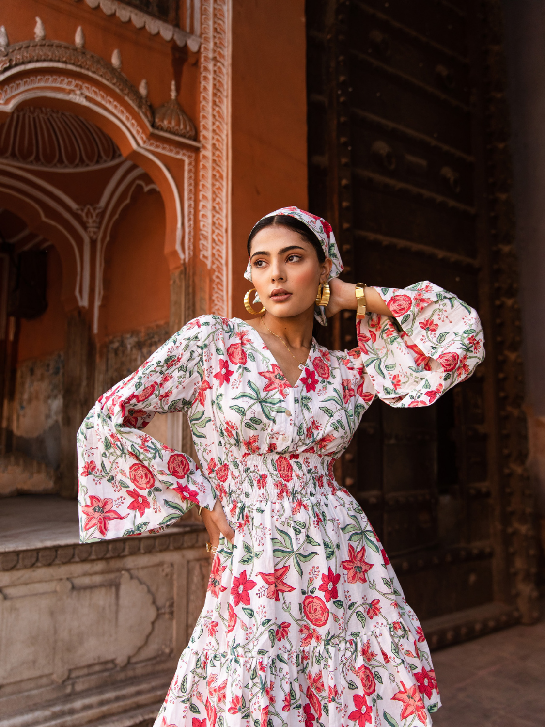 Raspberry & Rosé Pink Summer Dress - Printed Cotton Mini Dress