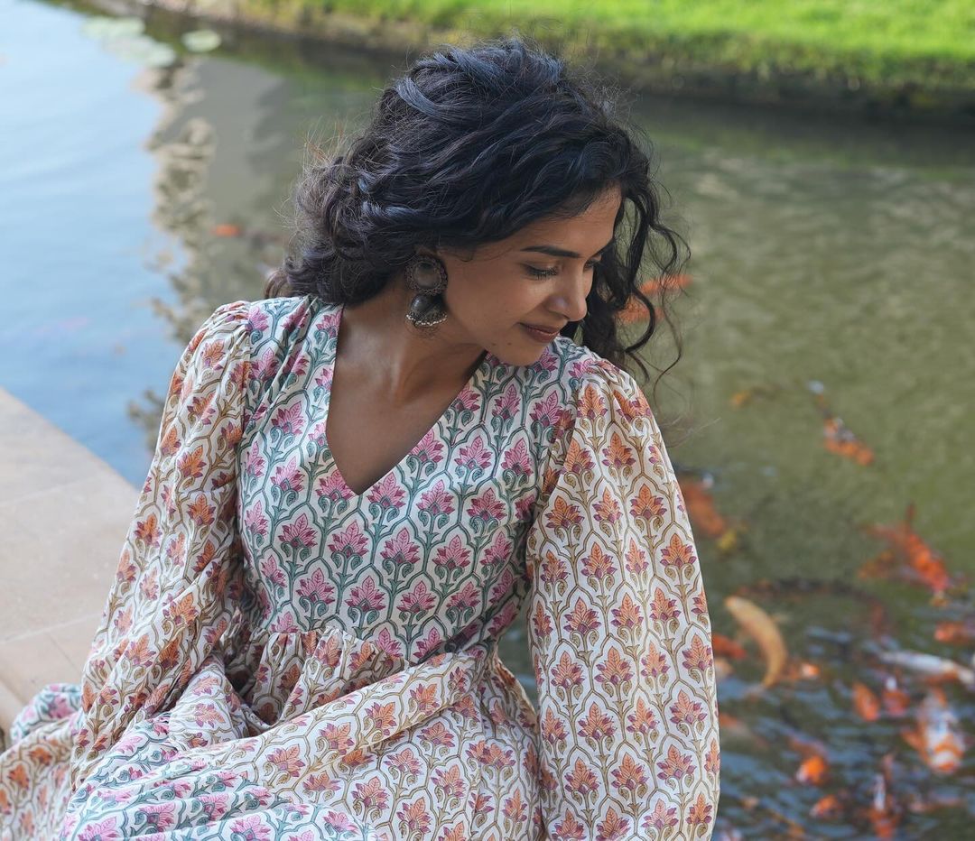 Jaypore Dress - Hand Block Printed Tiered Dress
