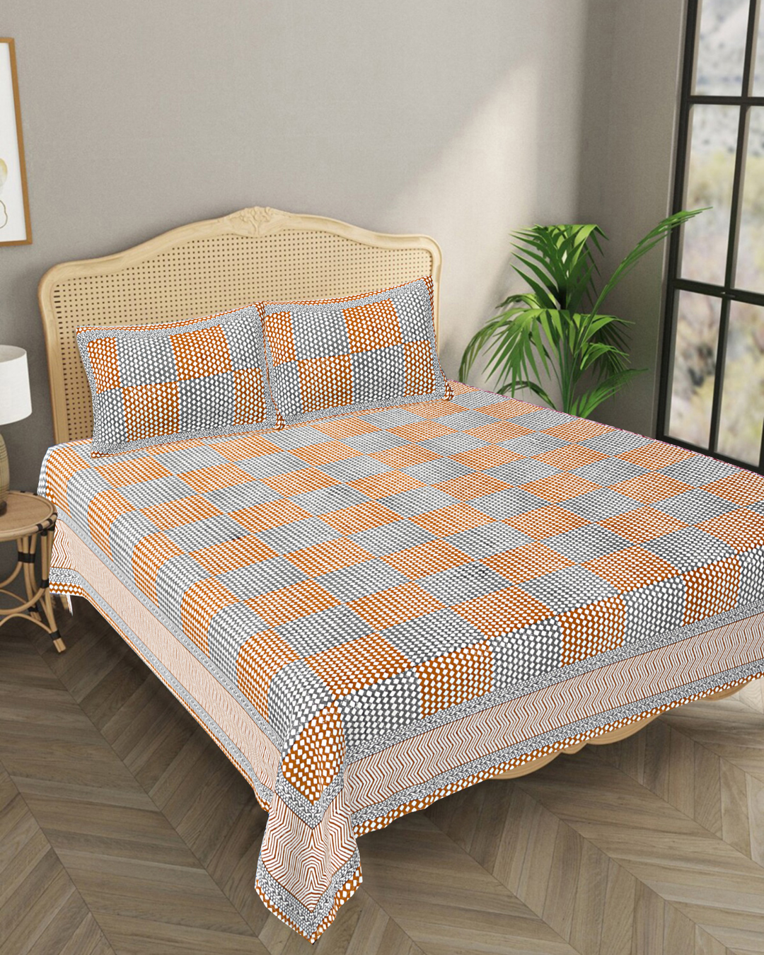 Marrakesh Bedsheet in Chevron Grey