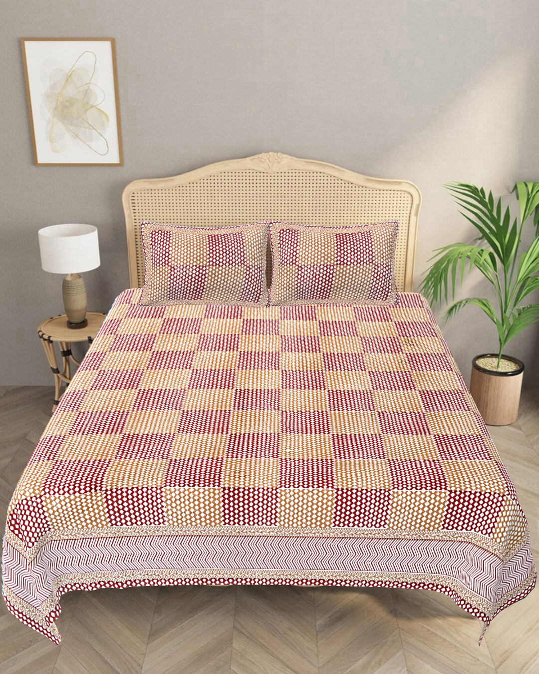 Marrakesh Bedsheet in Chevron Mustard