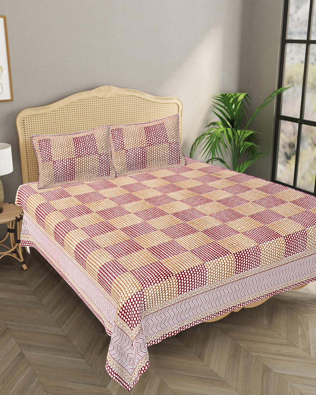 Marrakesh Bedsheet in Chevron Mustard