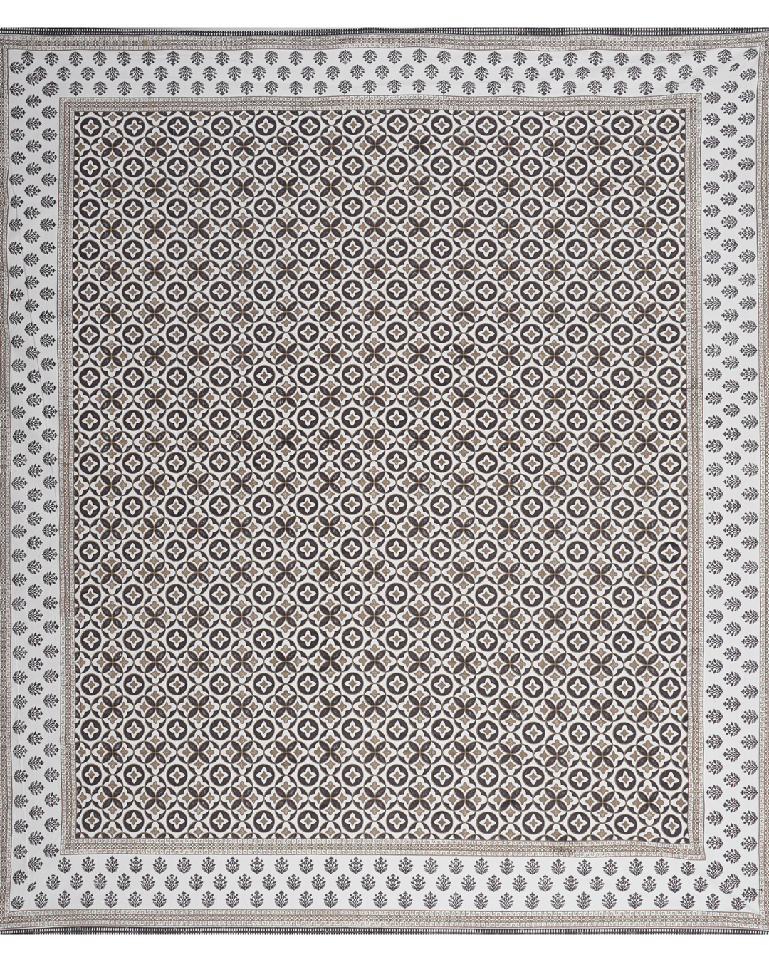 Marrakesh Bedsheet in Tile Print Chocolate