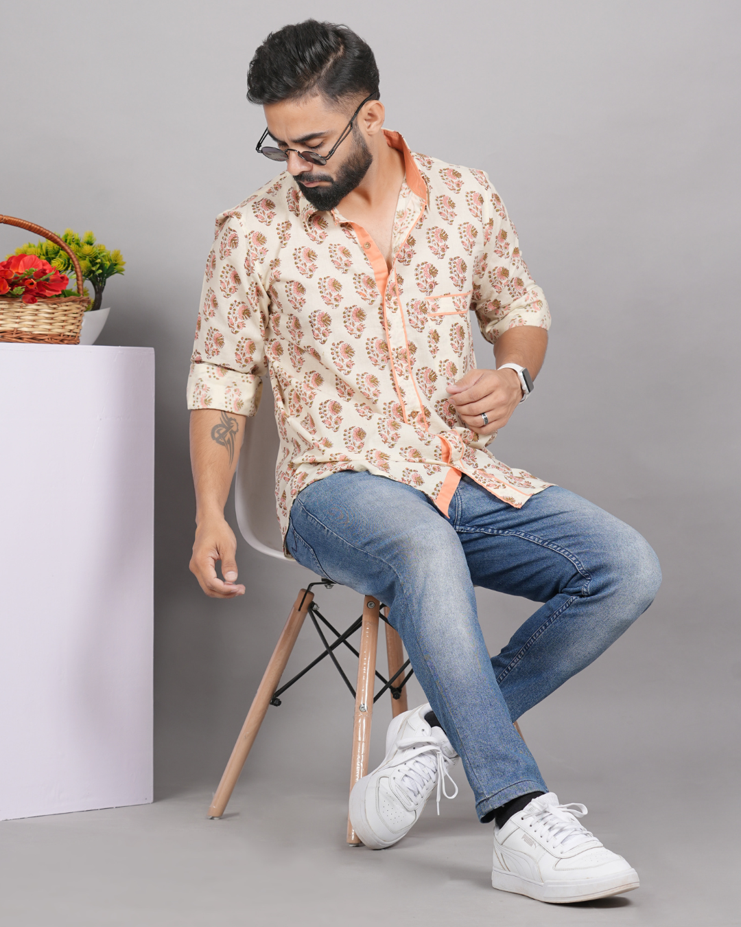 Tangerine Paisley Shirt