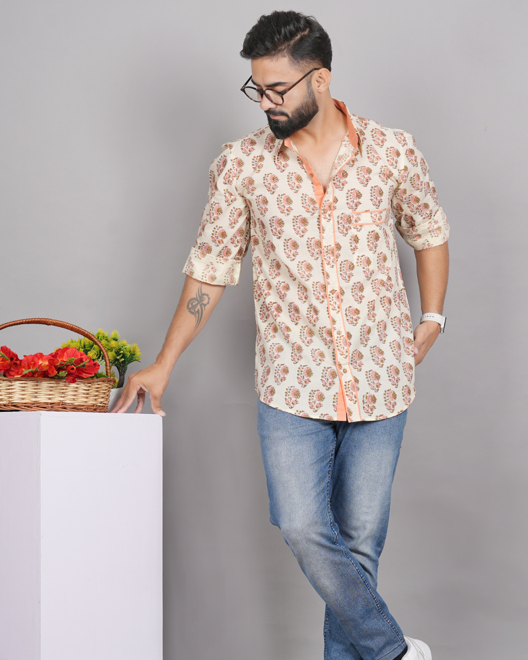 Tangerine Paisley Shirt