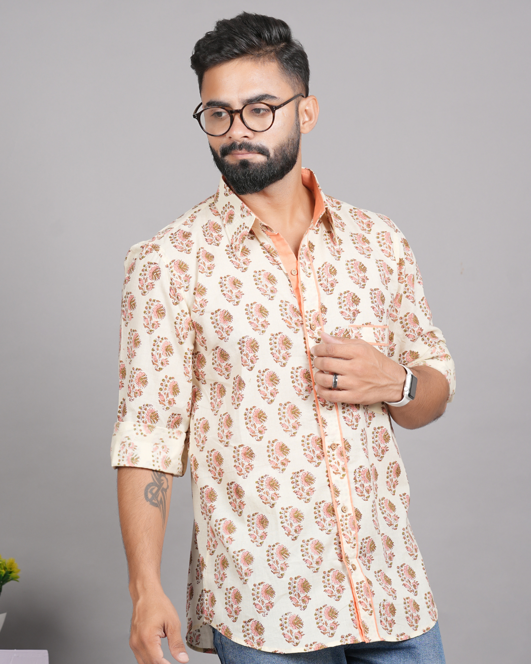 Tangerine Paisley Shirt