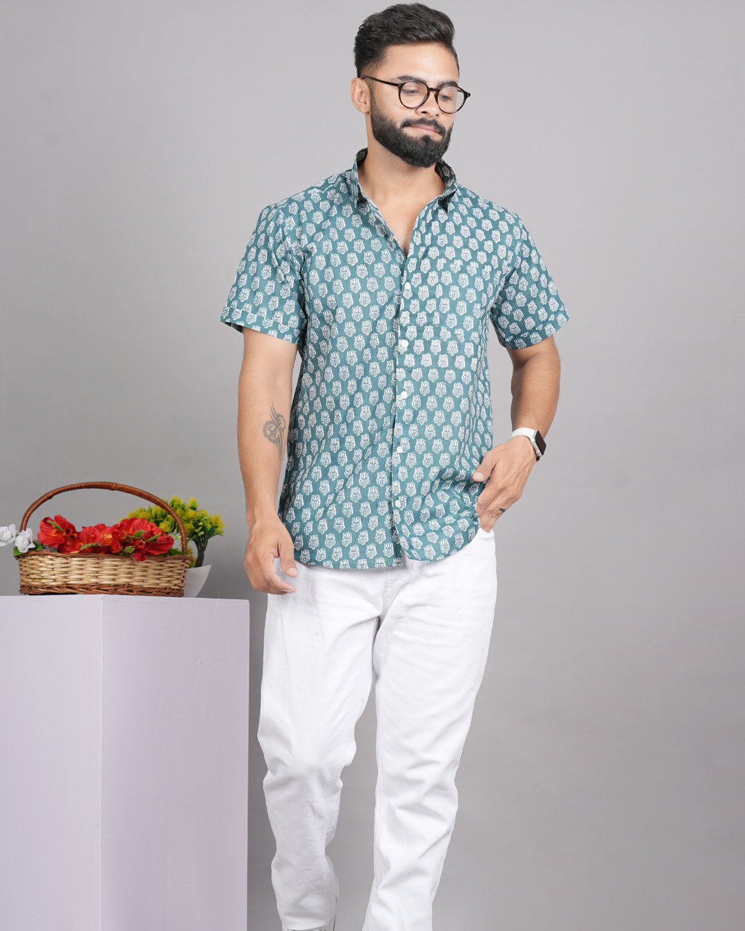 Teal Lotus Shirt