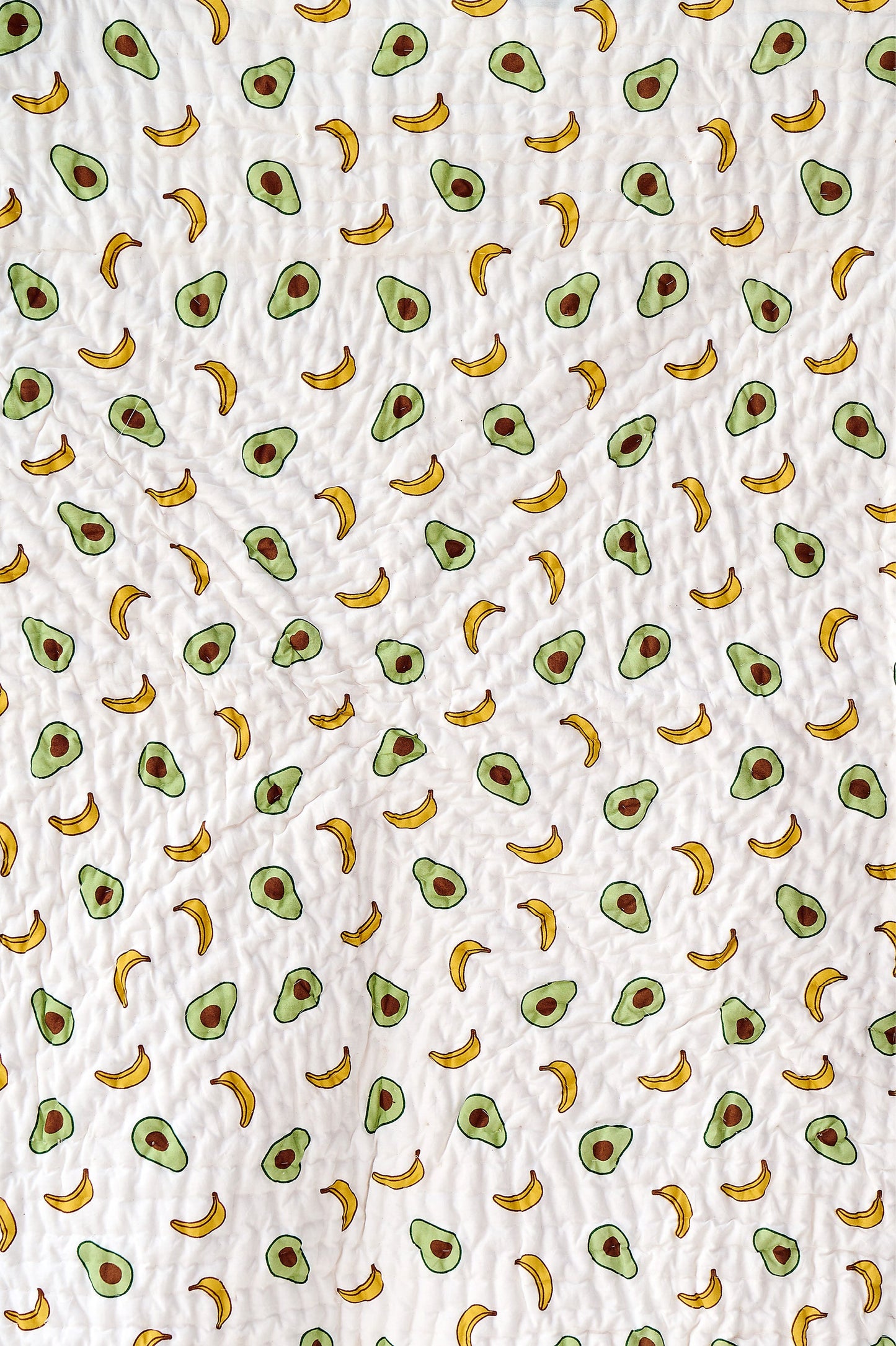 Reversible Muslin Baby Razai in Avocado and Banana Print
