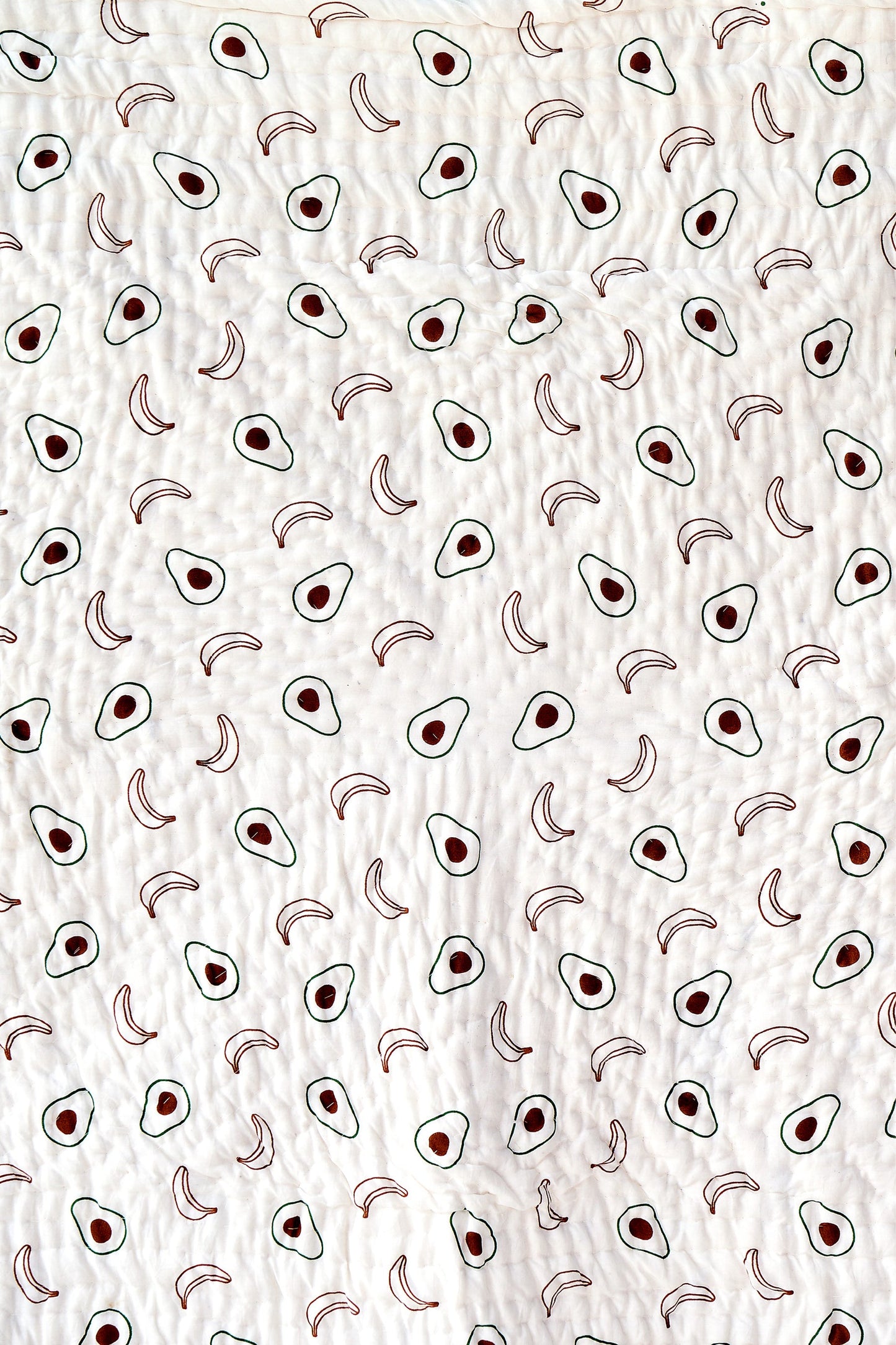 Reversible Muslin Baby Razai in Avocado and Banana Print