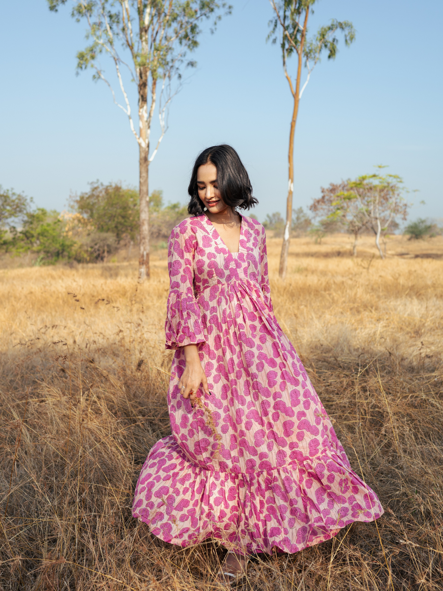 Mussoorie Maxi Dress - Handblock Printed Cotton Dress