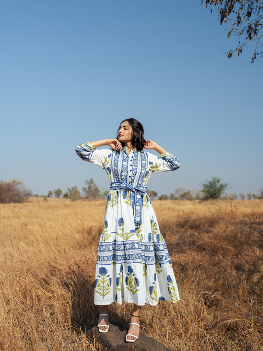 Udaipur Dress - Hand-block Printed Cotton Dress