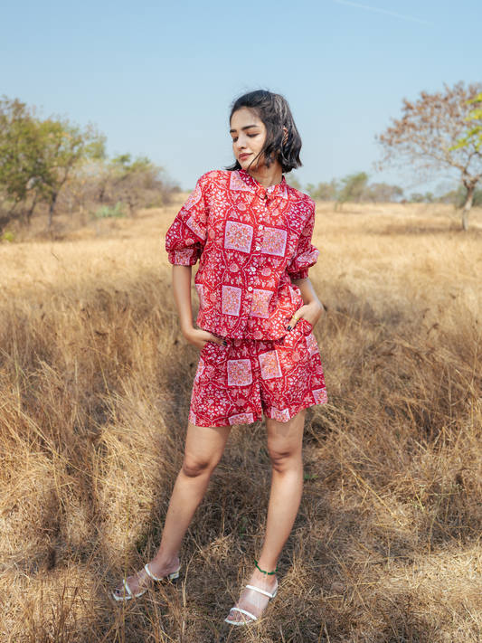 Bikaner Co-Ord Set -  Hand-block Printed Cotton Co-Ord Set