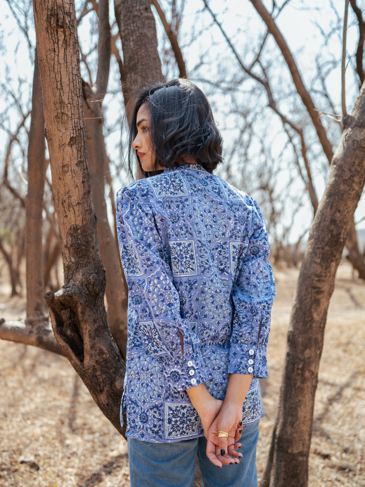 Jodhpur Shirt - Hand-block Printed Cotton Shirt