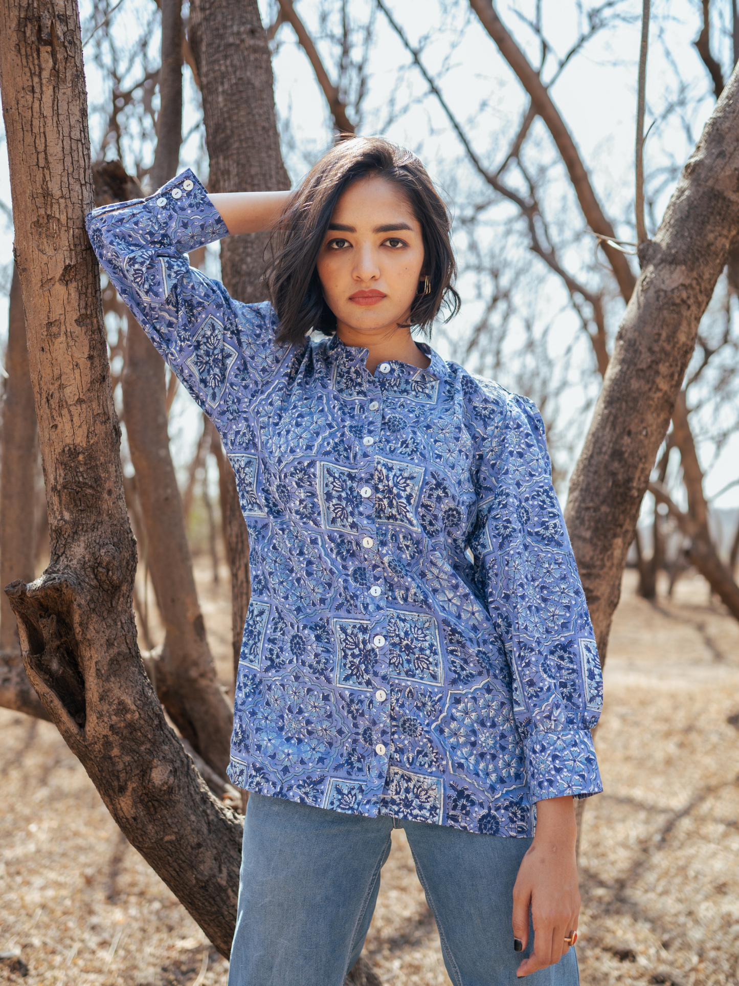 Jodhpur Shirt - Hand-block Printed Cotton Shirt