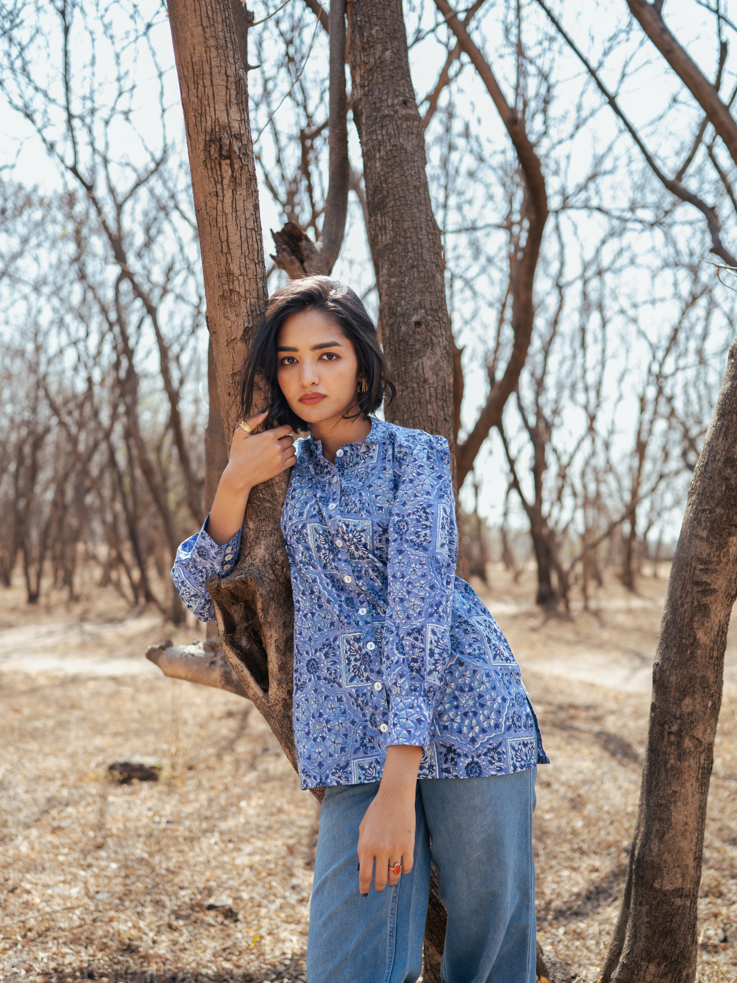 Jodhpur Shirt - Hand-block Printed Cotton Shirt