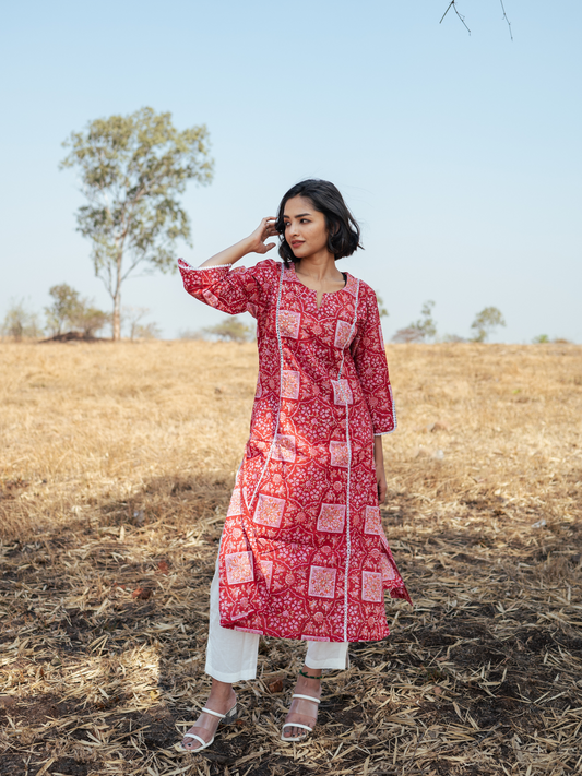 Bikaner Kurta Set -  Hand-block Printed Cotton Kurta Set