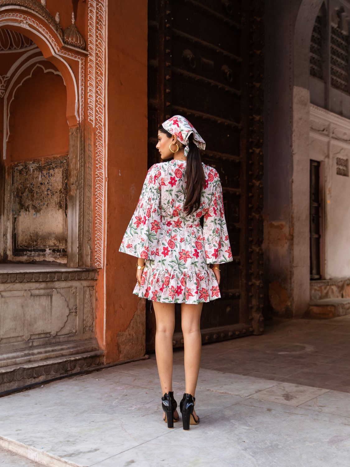 Raspberry & Rosé Pink Summer Dress - Printed Cotton Mini Dress