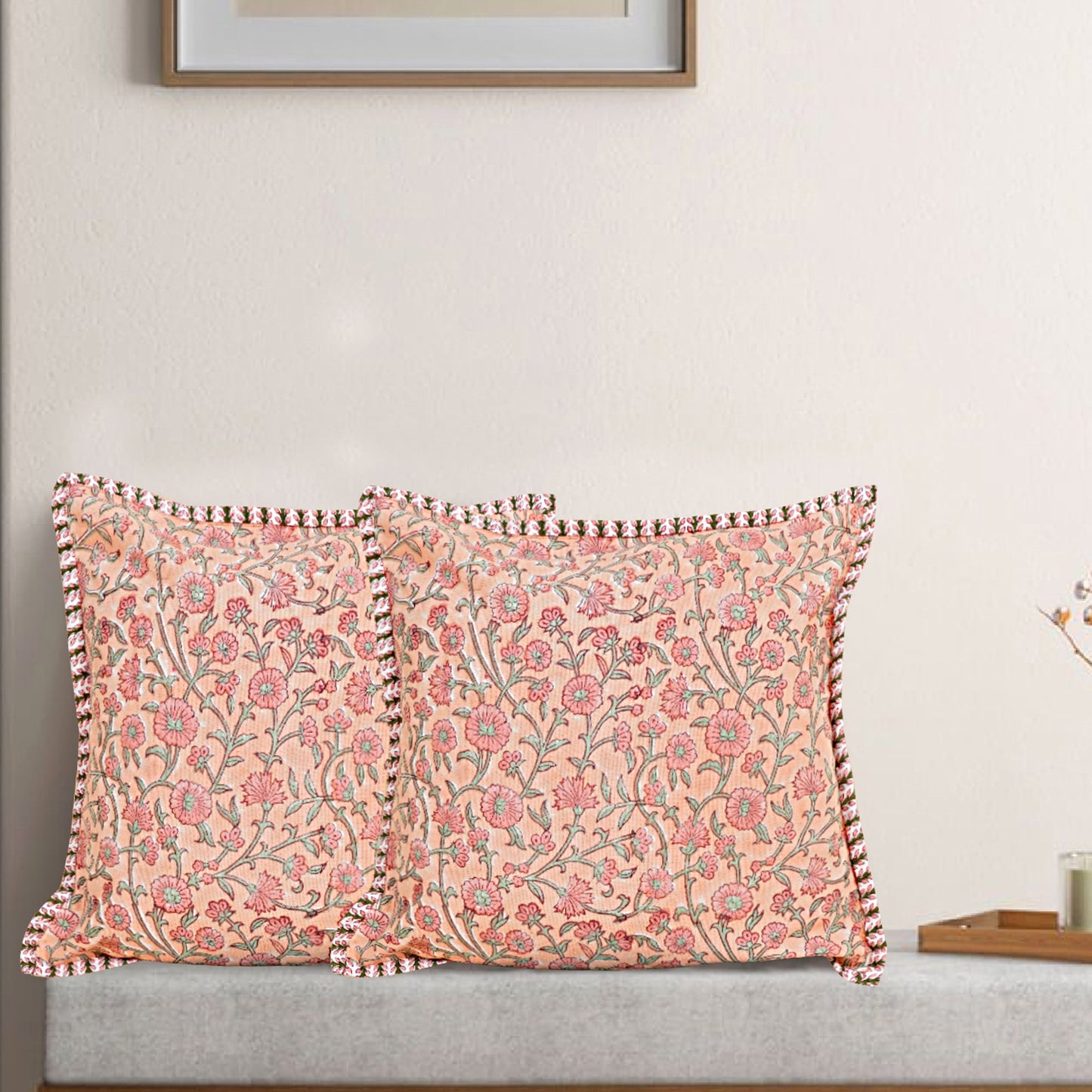 Cushion Peach Pink Jaal