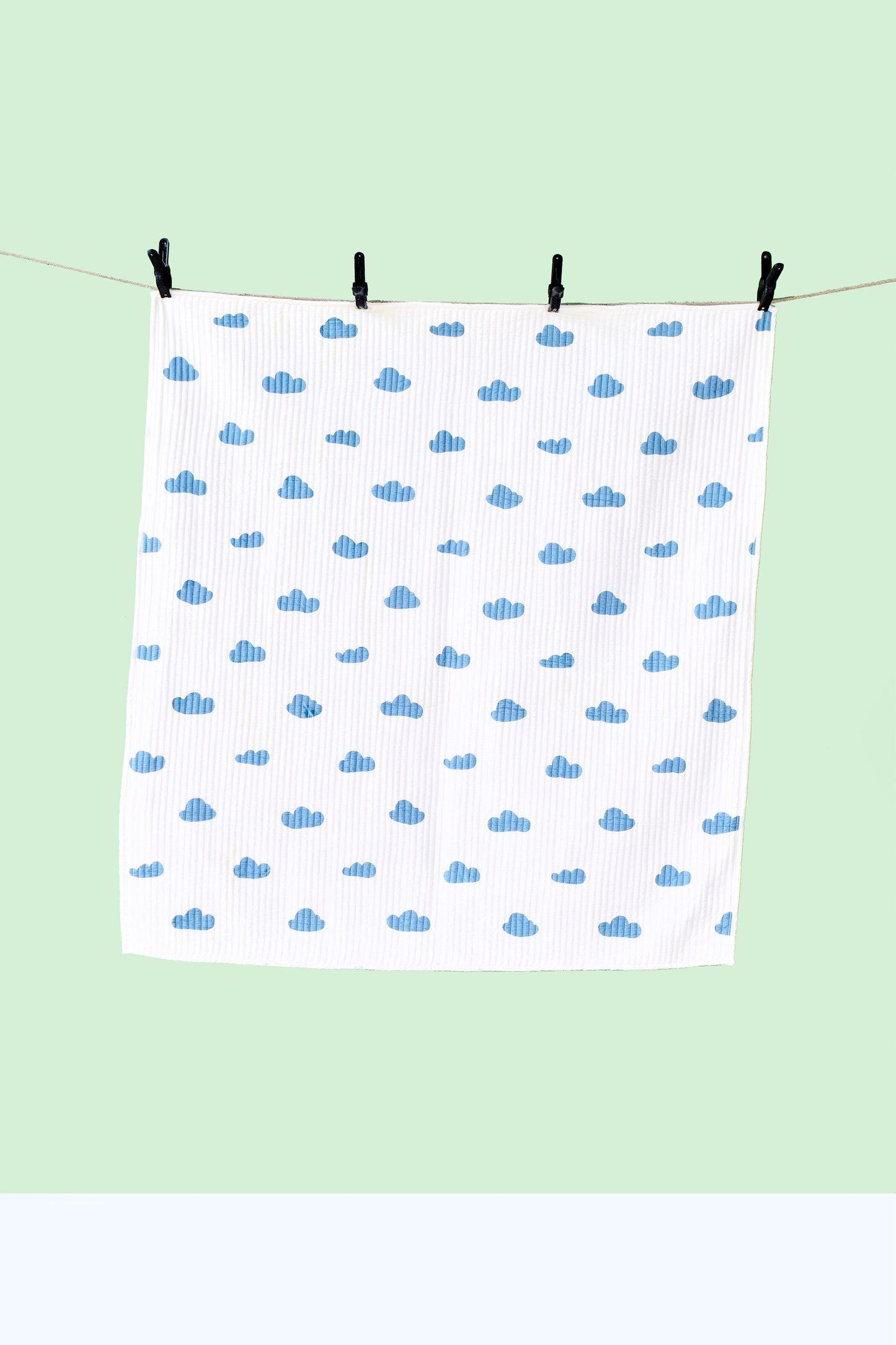 Reversible Muslin Baby Play Mat in Hot Air Balloon And The Clouds Print