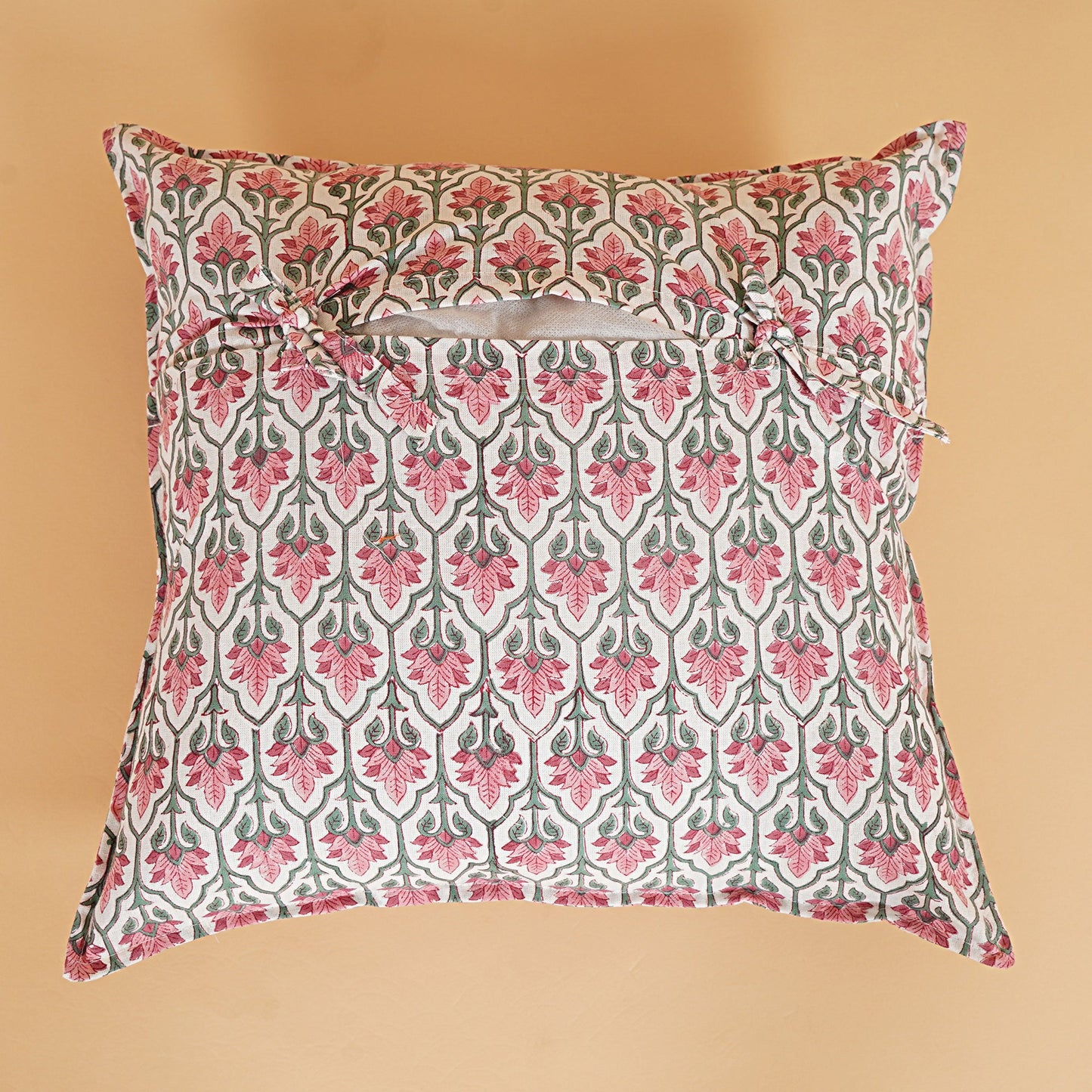 Cushion Pink Green Grid