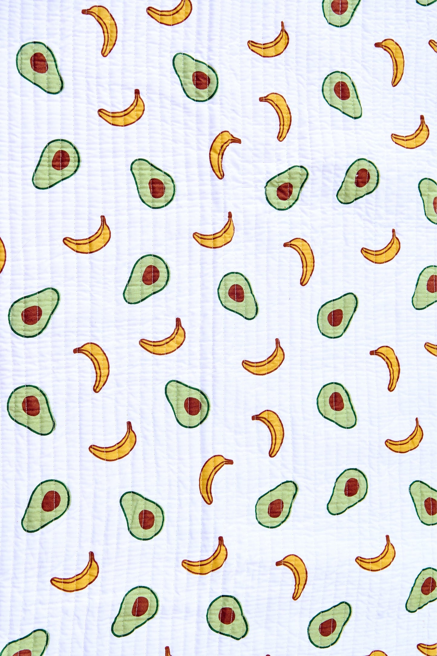 Reversible Muslin Baby Play Mat in Avocado and Banana Print