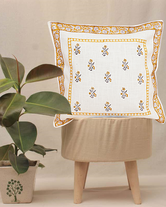 Charbagh Cushion Cover - Yellow