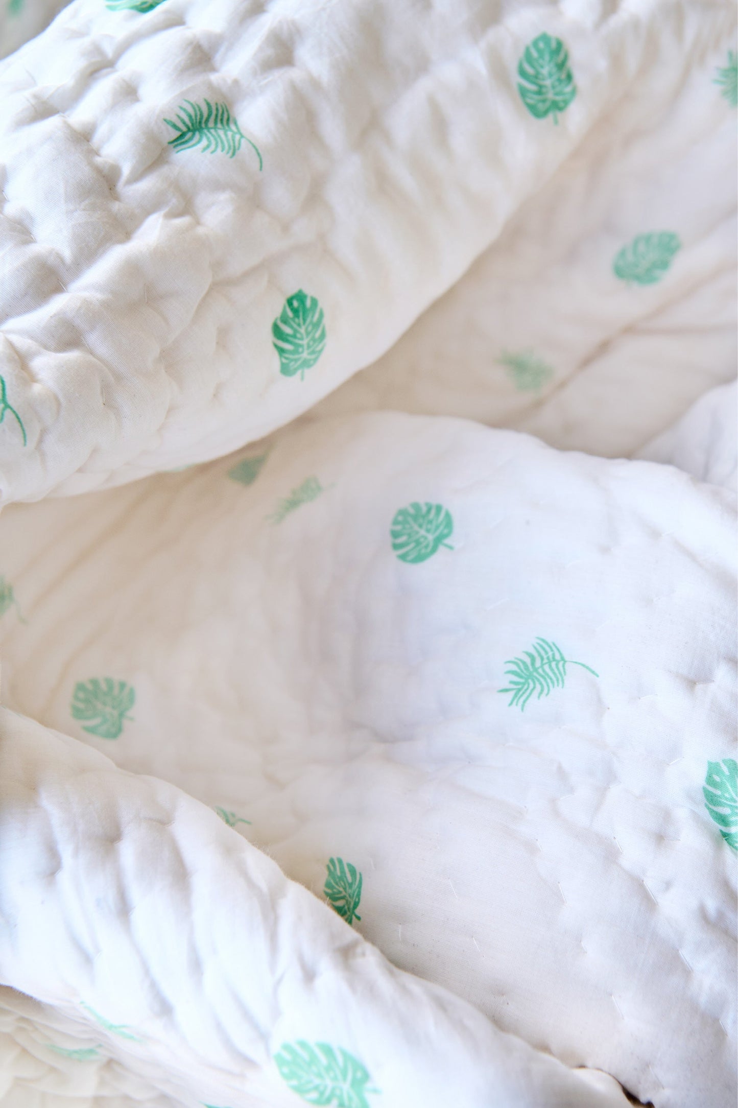 Reversible Muslin Baby Razai in Flaming And The Leaves Print