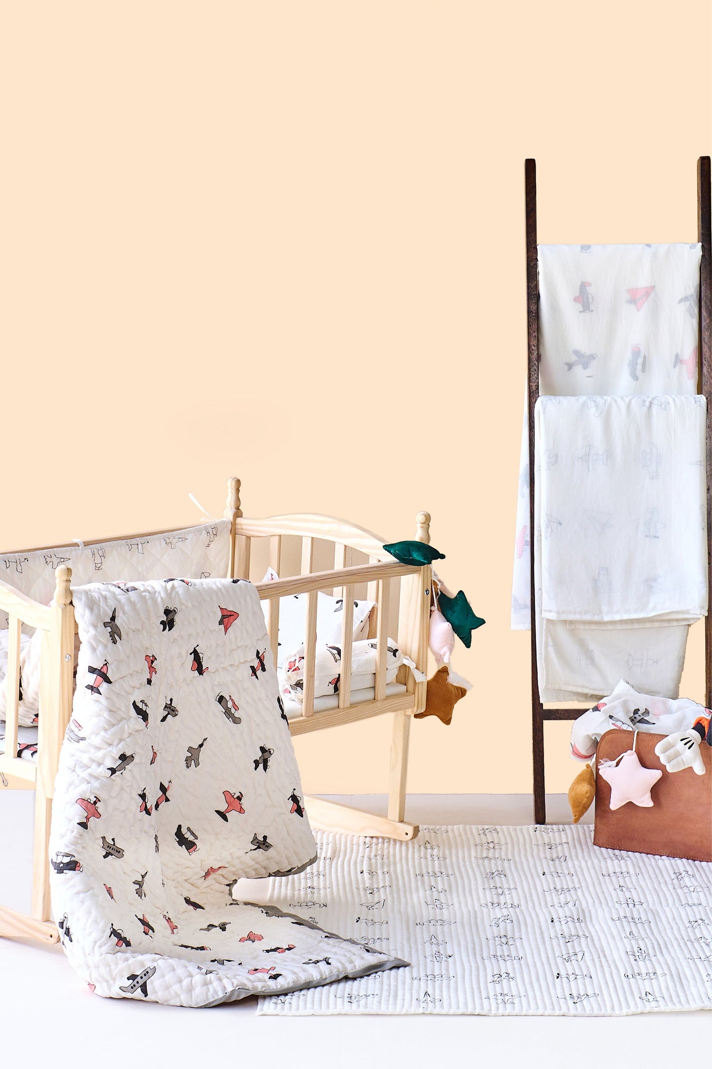 Reversible Muslin Baby Razai in Jet Plane Print