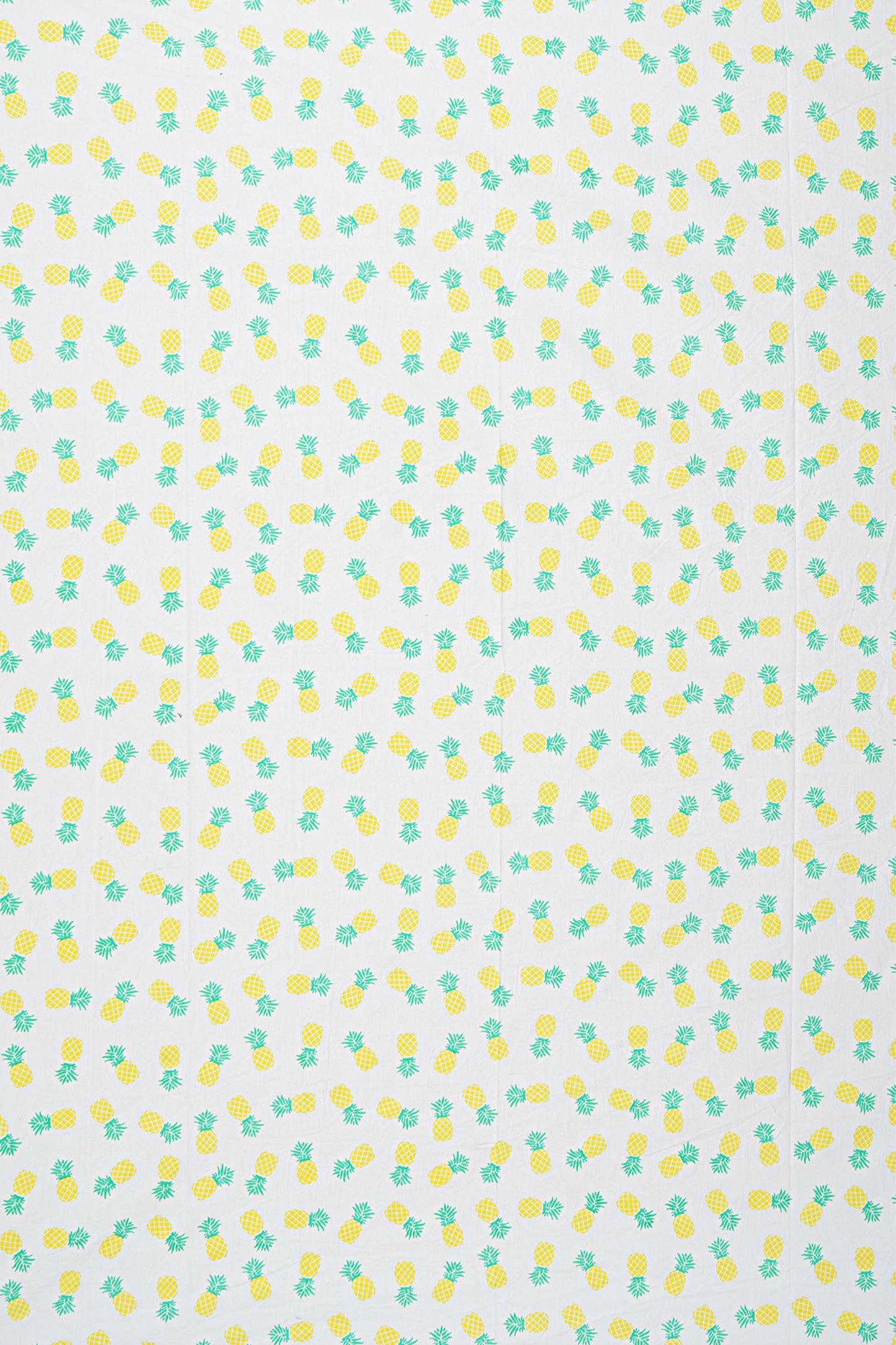 Kids Cotton Bedroom Linens - Double Sheet with 2 Pillow Covers in Pineapple Print - King Size Bed