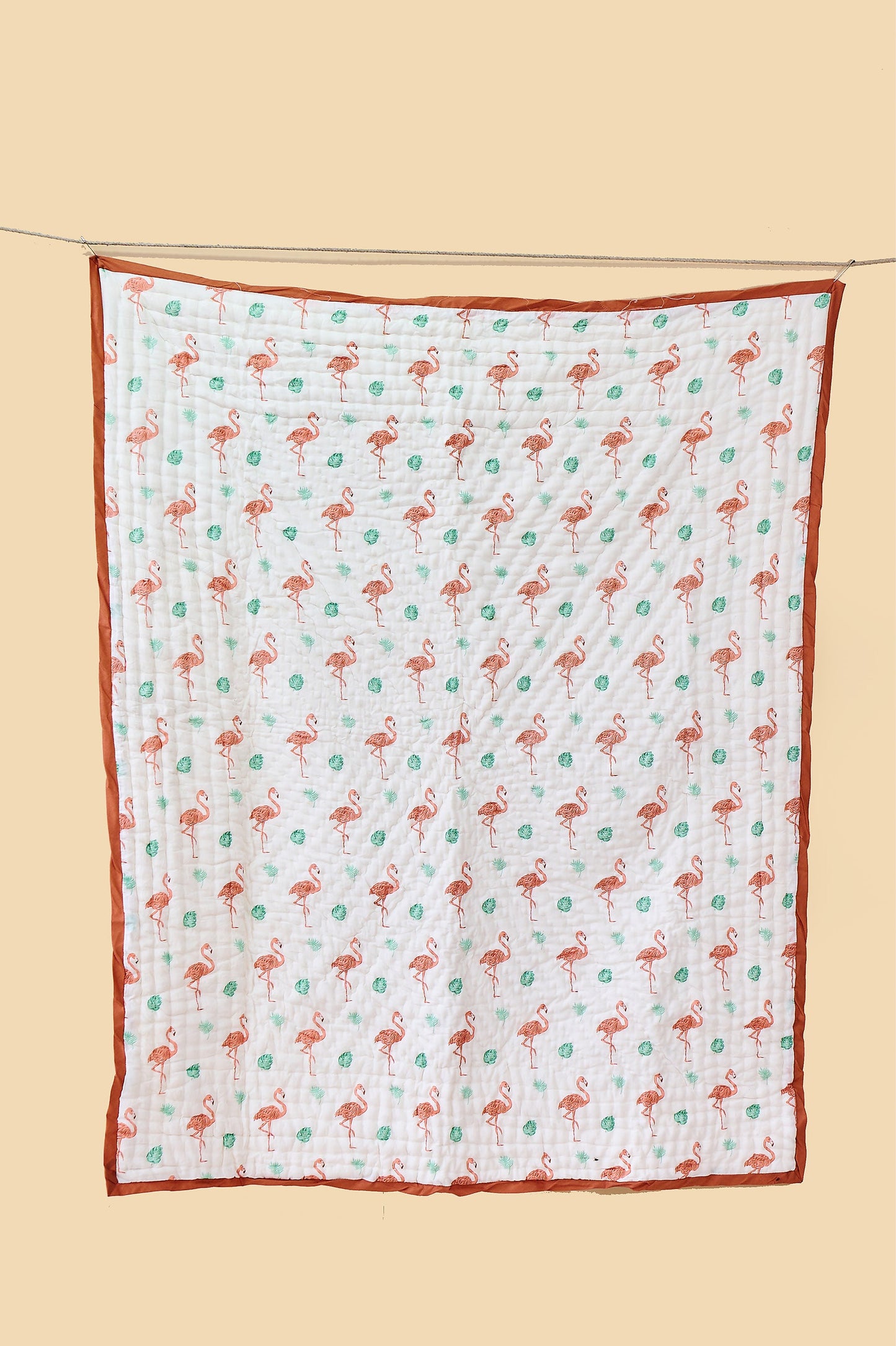 Reversible Muslin Baby Razai in Flaming And The Leaves Print