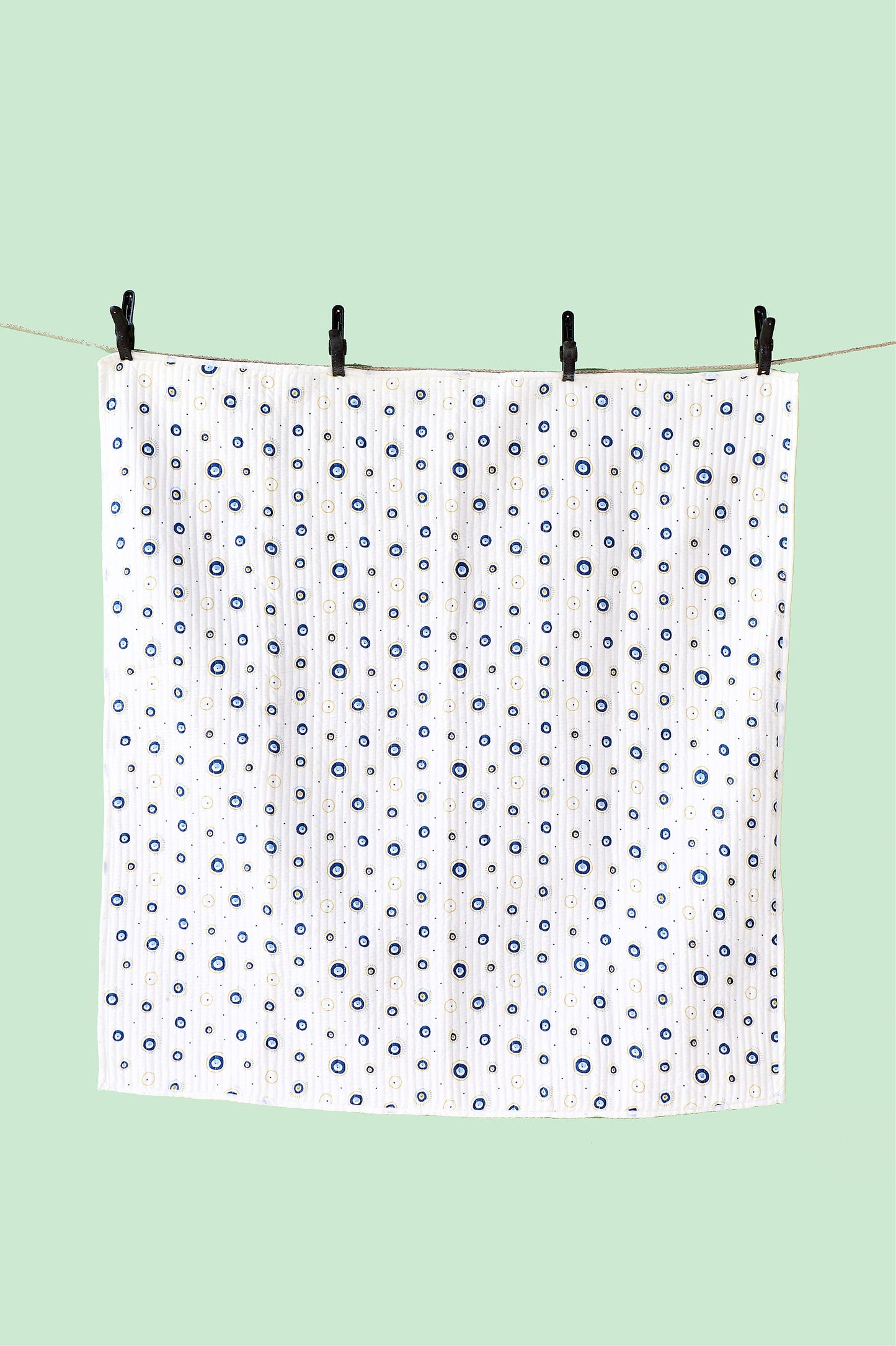 Reversible Muslin Baby Play Mat in Evil Eye Print
