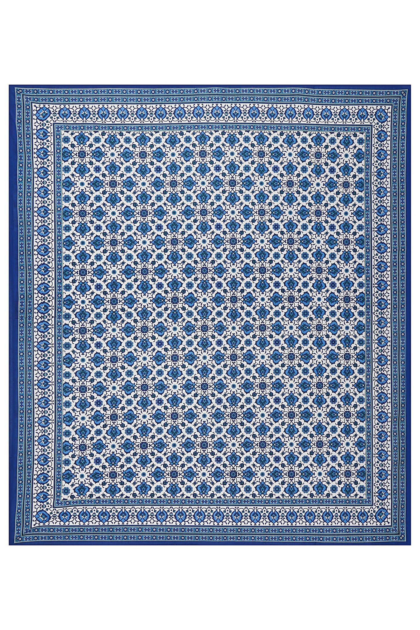 Beautifully Hand Crafted Moroccan Collection of Premium Sheets and Linens - Marrakesh Collection - Blue Marikesh Double Bed Sheet with 2 Pillow Covers