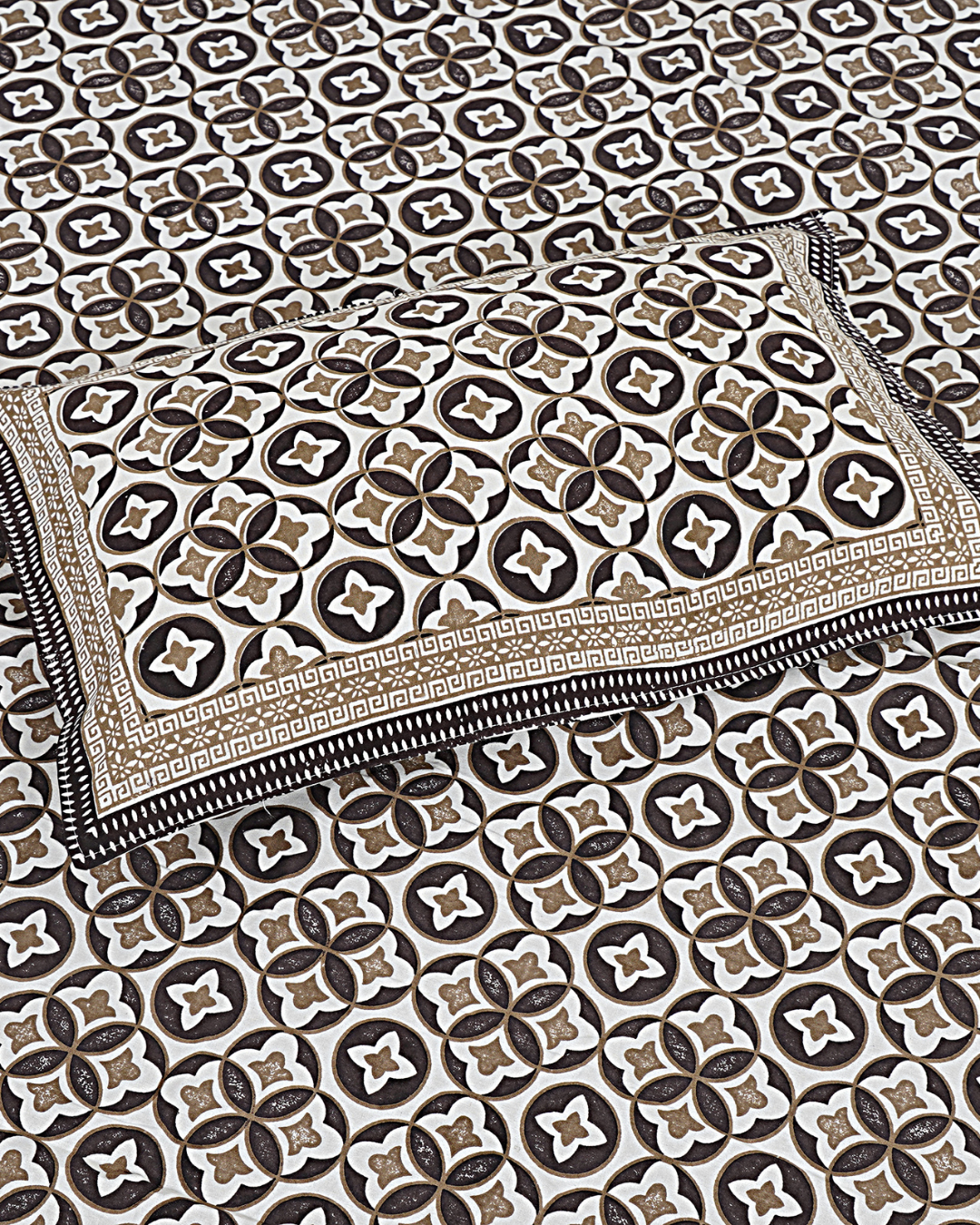 Marrakesh Bedsheet in Tile Print Chocolate