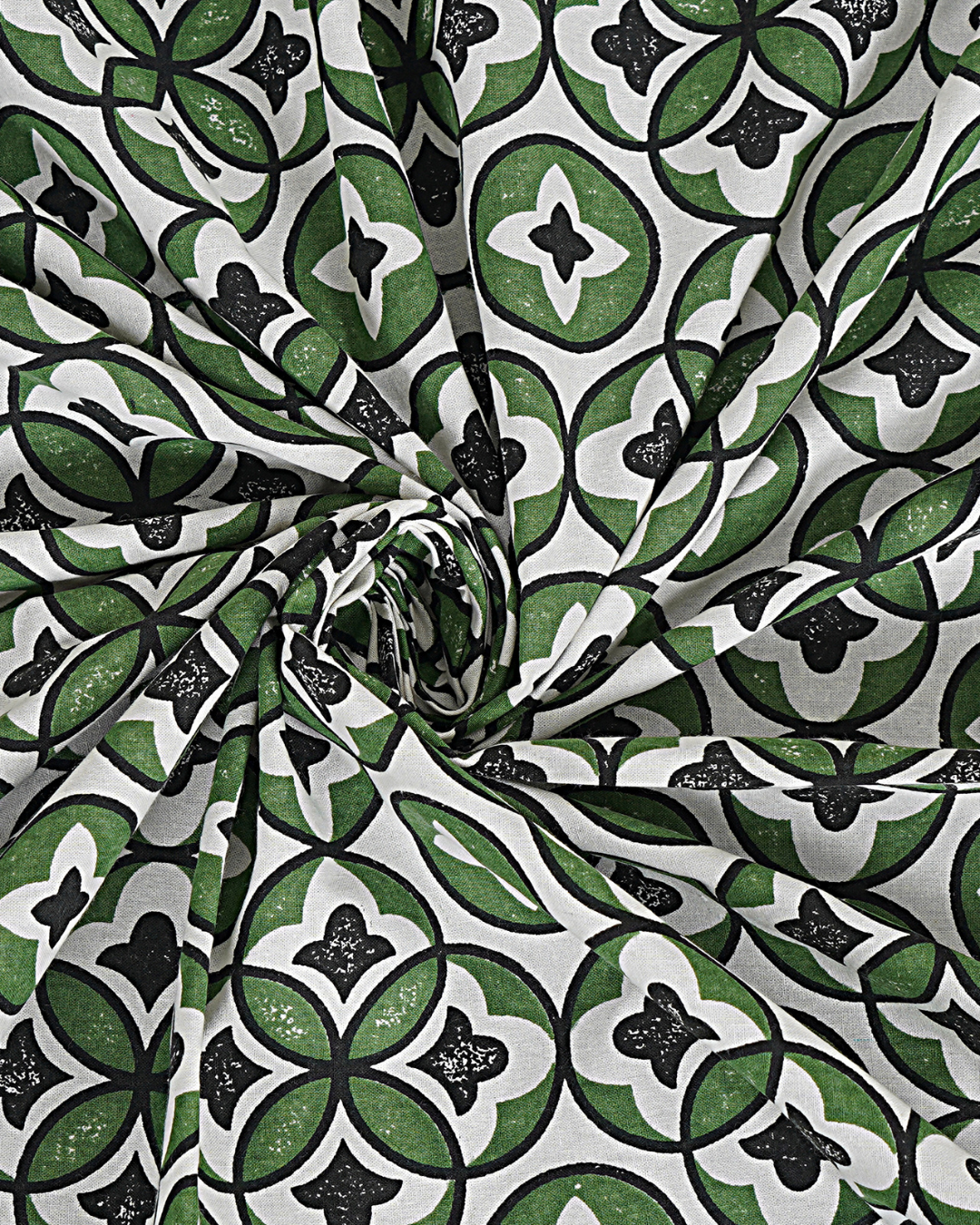 Marrakesh Bedsheet in Tile Print Green