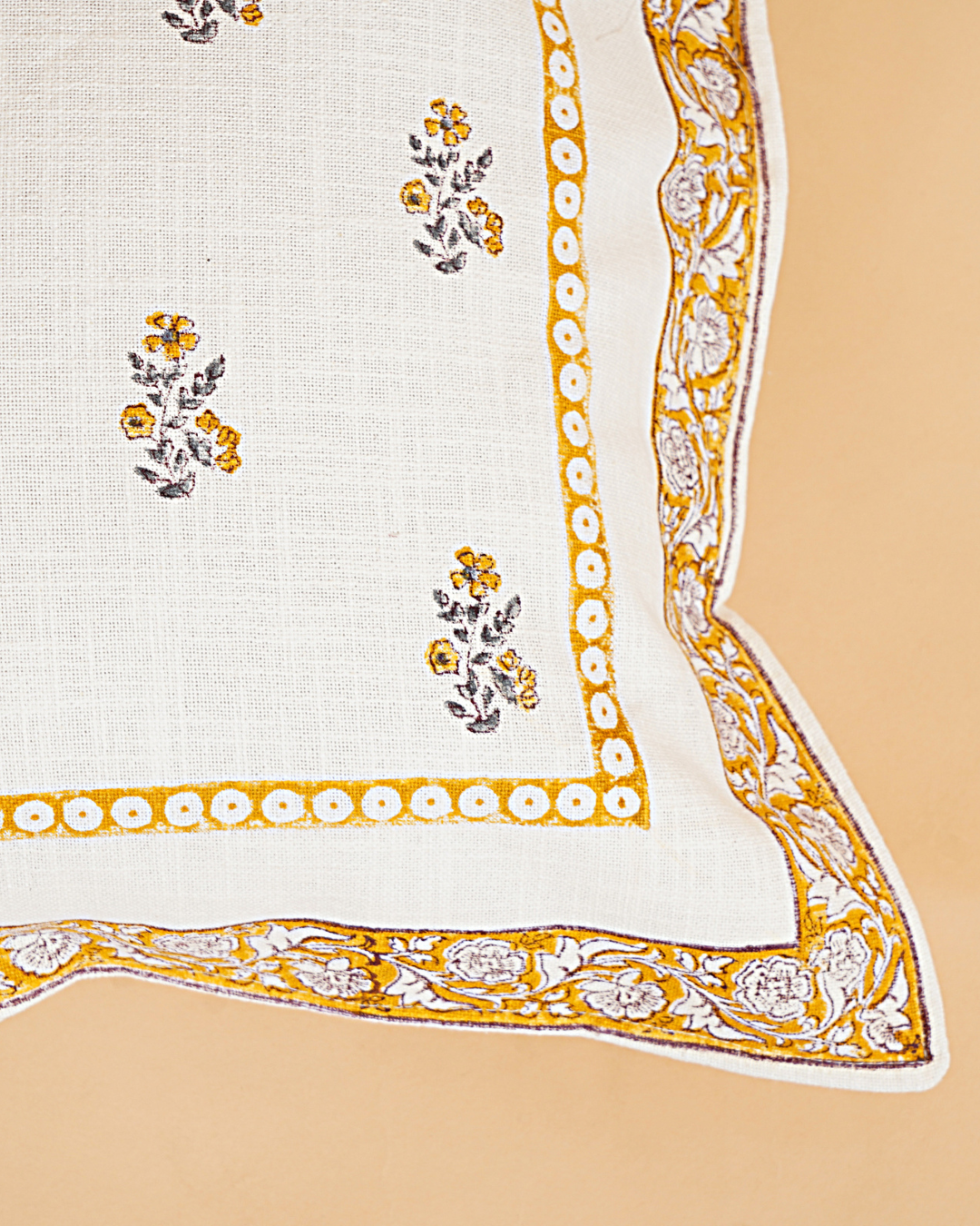 Charbagh Cushion Cover - Yellow