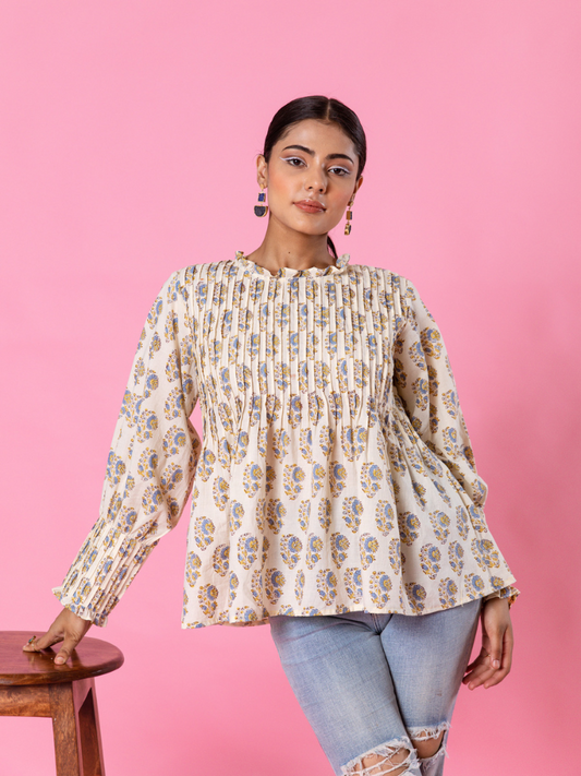 Paisley Dreams Top - Hand Block Printed Cotton Top