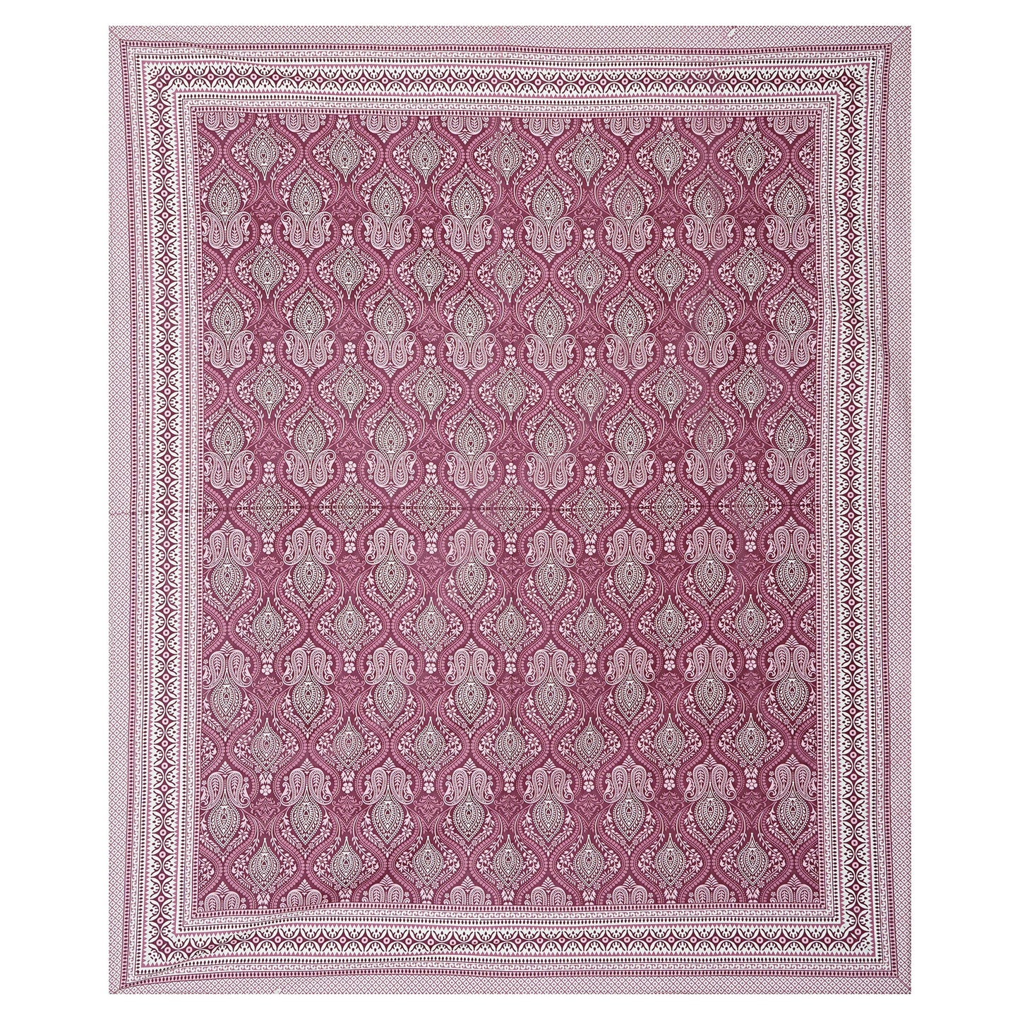 Pine Pink - Handblock Printed Bedsheet
