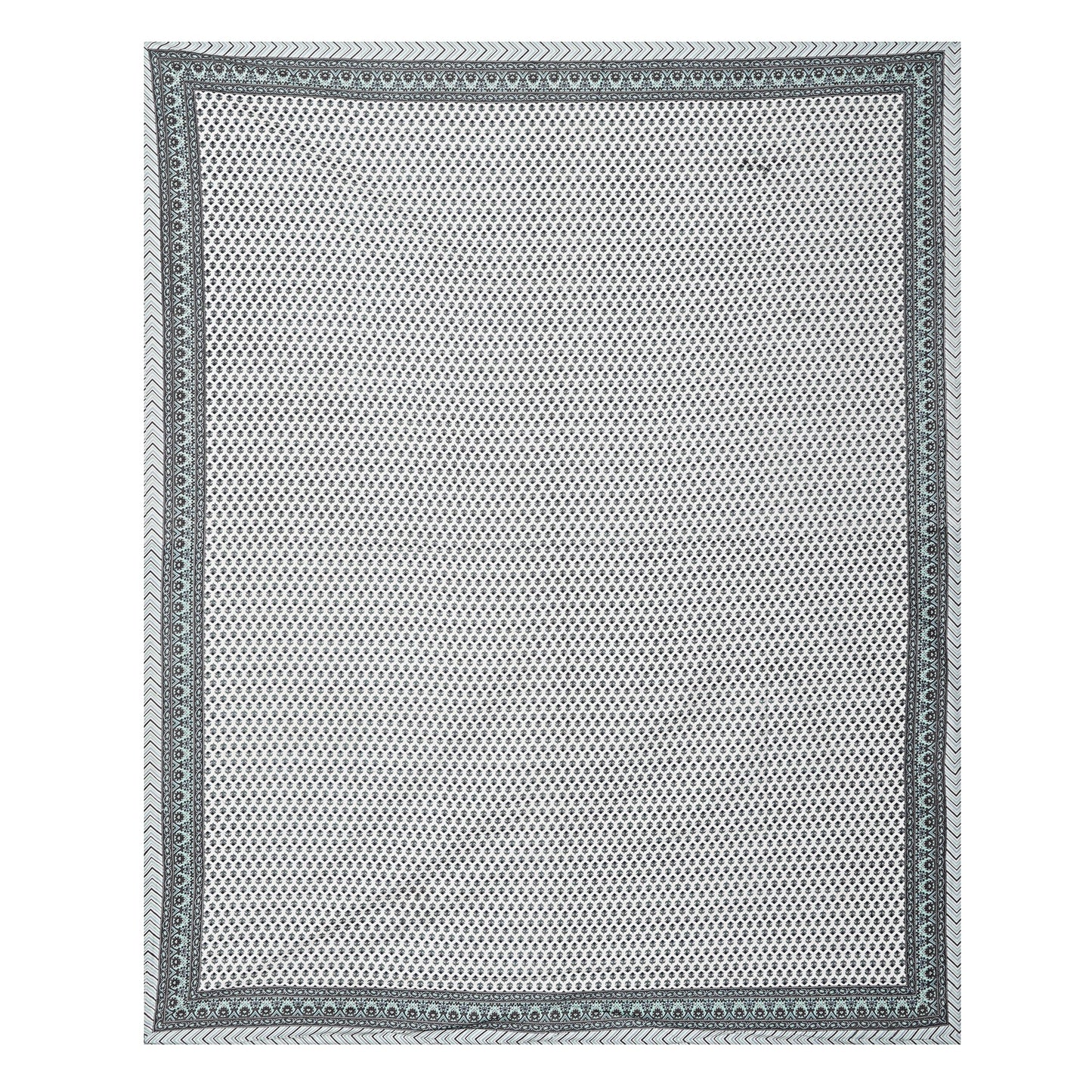 Mogra Grey - Handblock Printed Bedsheet
