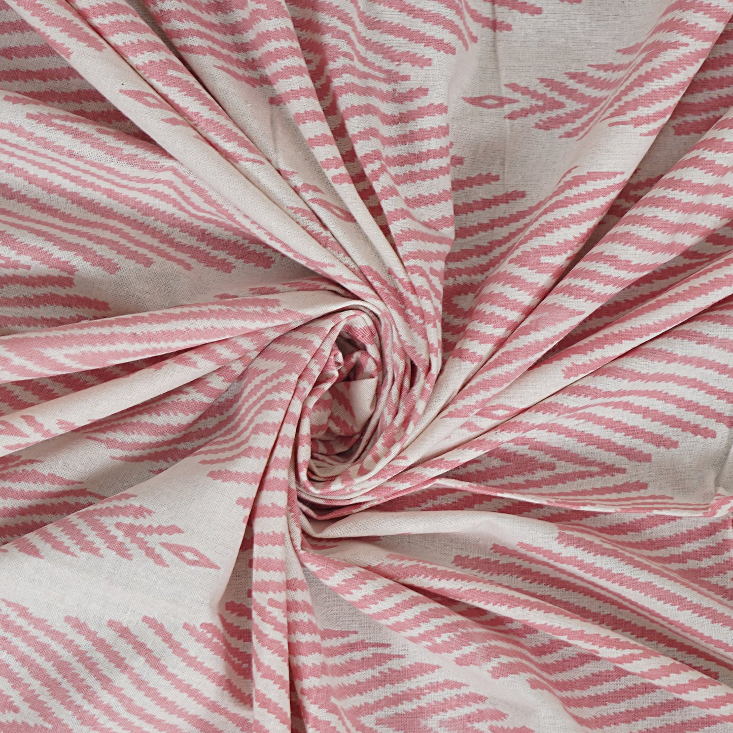 Chevron Pink - Handblock Printed Bedsheet