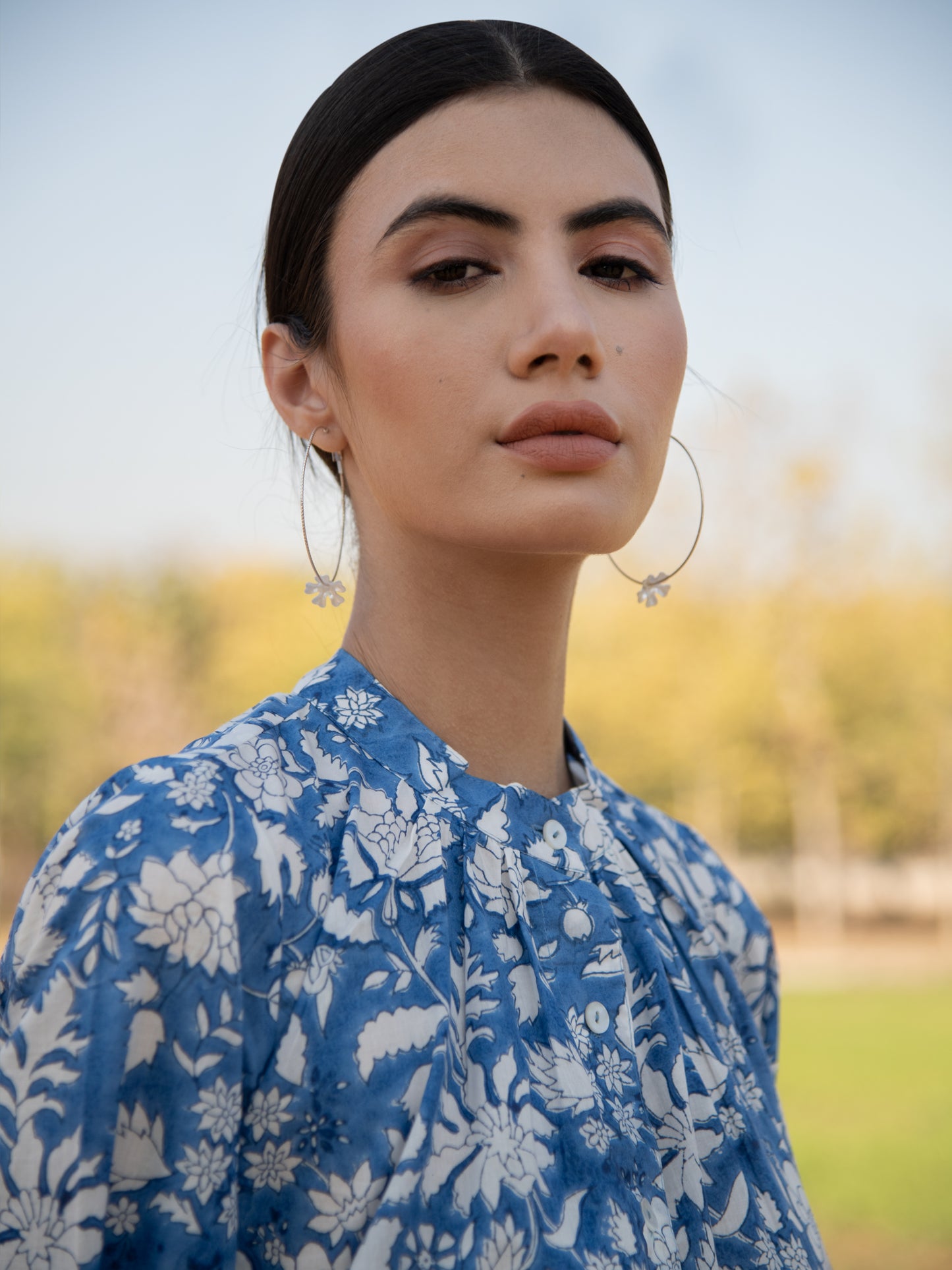 No More Blues Tunic- Blue Hand Block Printed Cotton Tunic Top